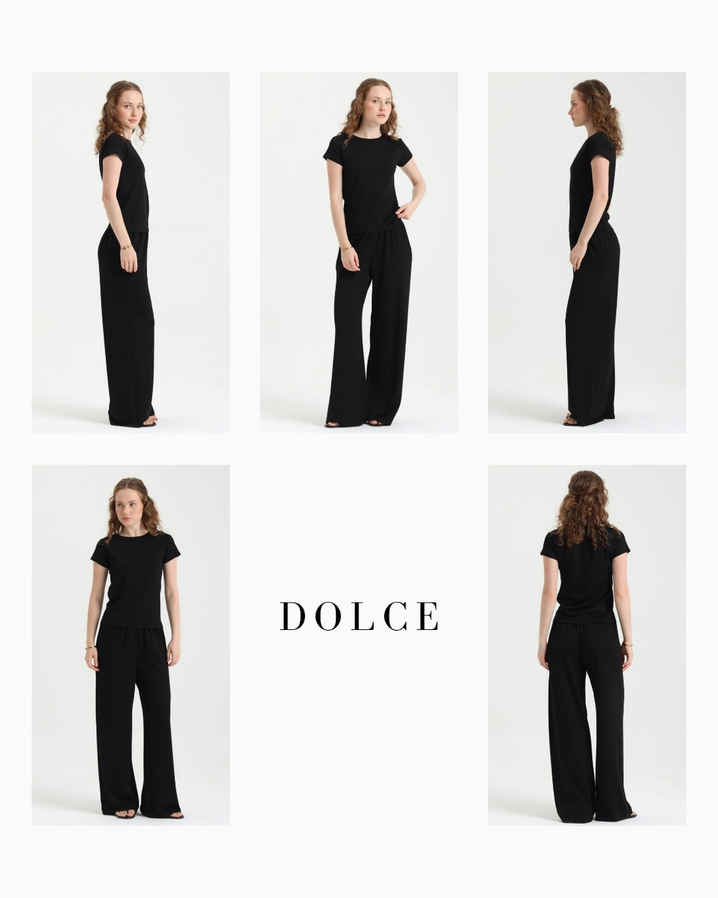 Dolce Siyah T-shirt - Pantolon Set