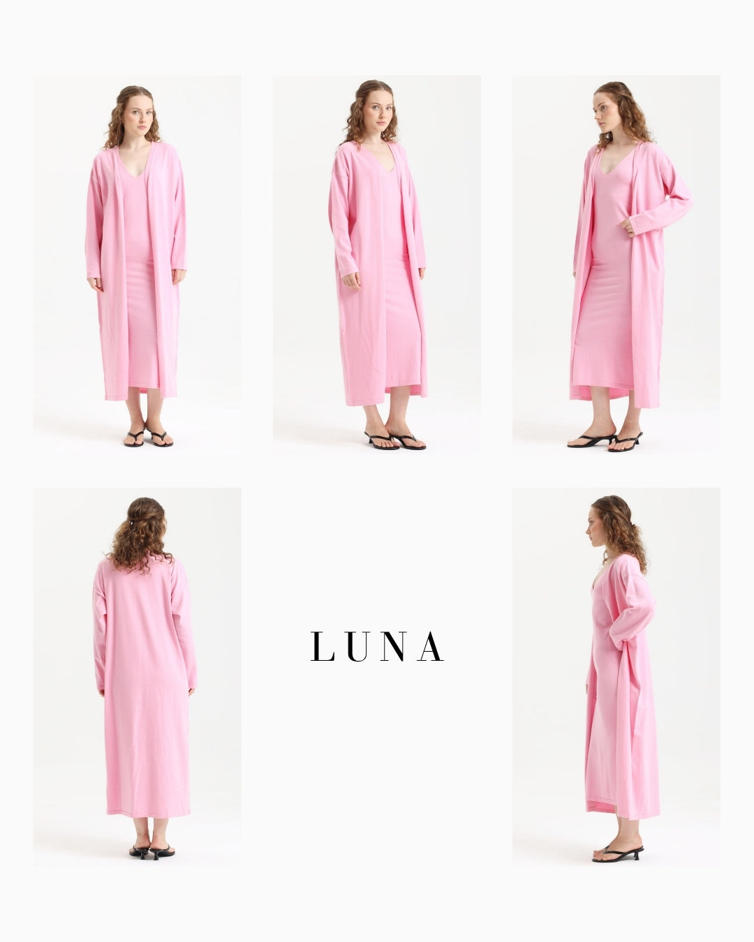 Luna Exclusive Pembe Elbise Takım