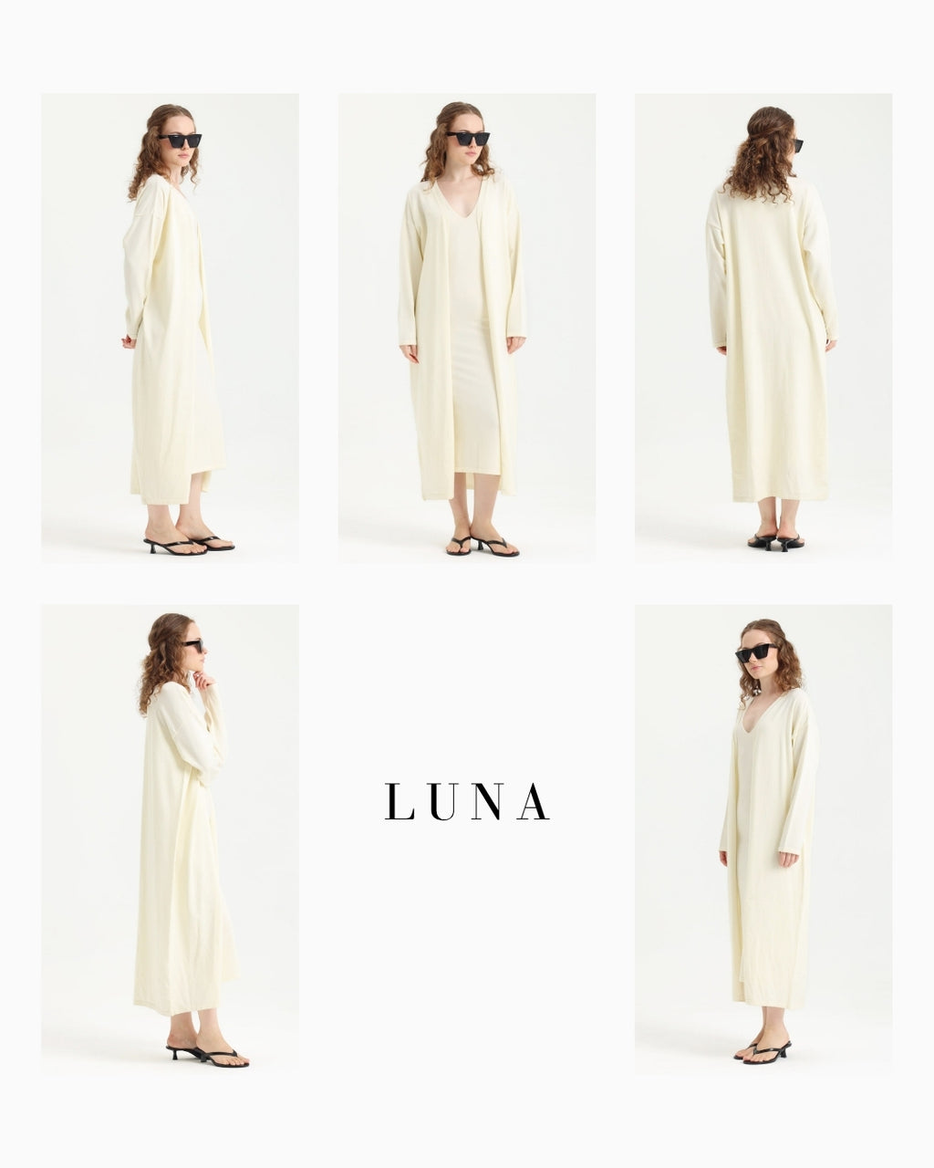 Luna Exclusive Ekru Elbise Takım