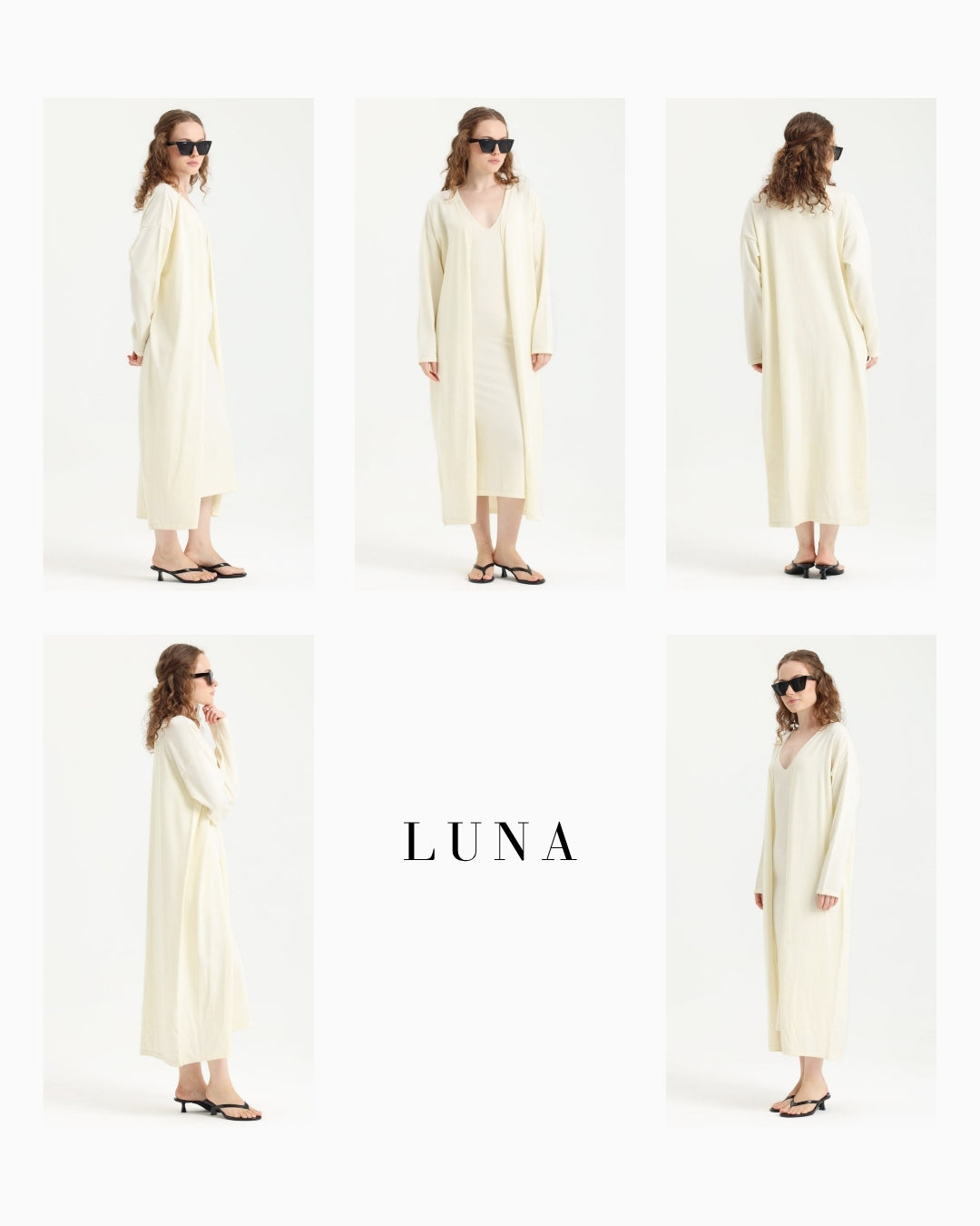 Luna Exclusive Ekru Elbise Takım