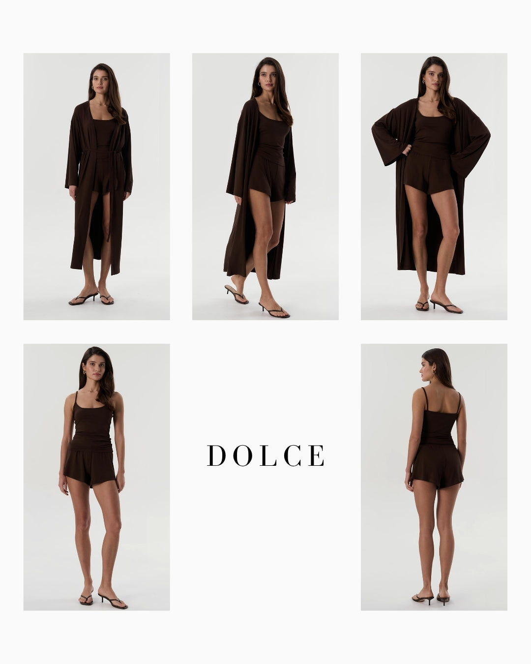 Dolce Acı Kahve Şort - Askılı Top Set