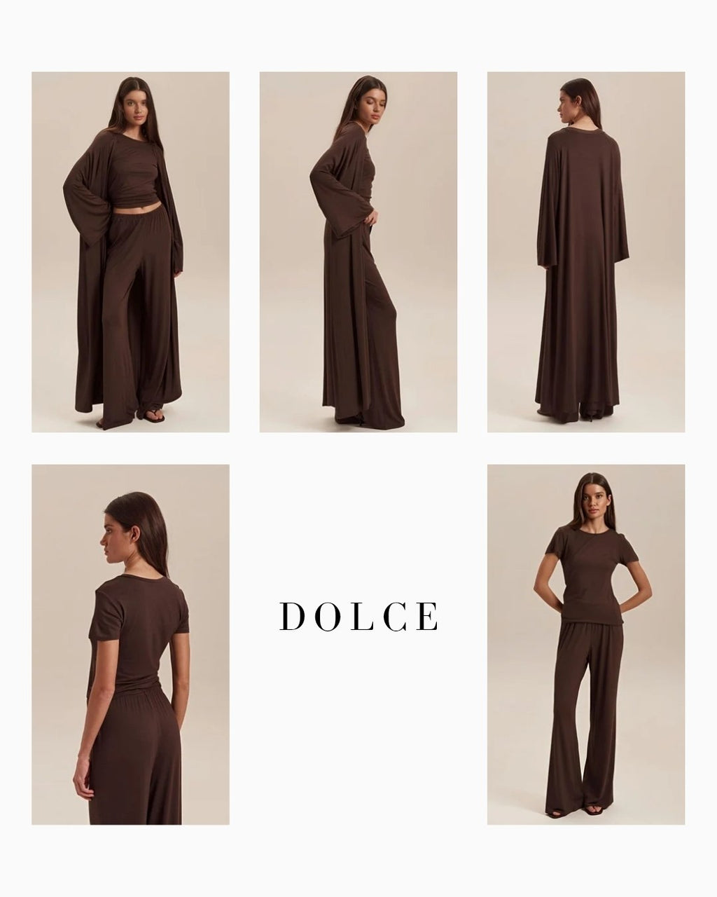 Dolce Acı Kahve Pantolon - Kimono Set