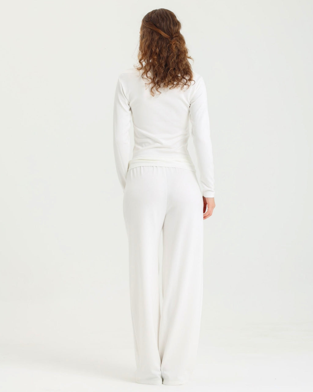 Dolce Beyaz Kayık Yaka Bluz - Pantolon Set