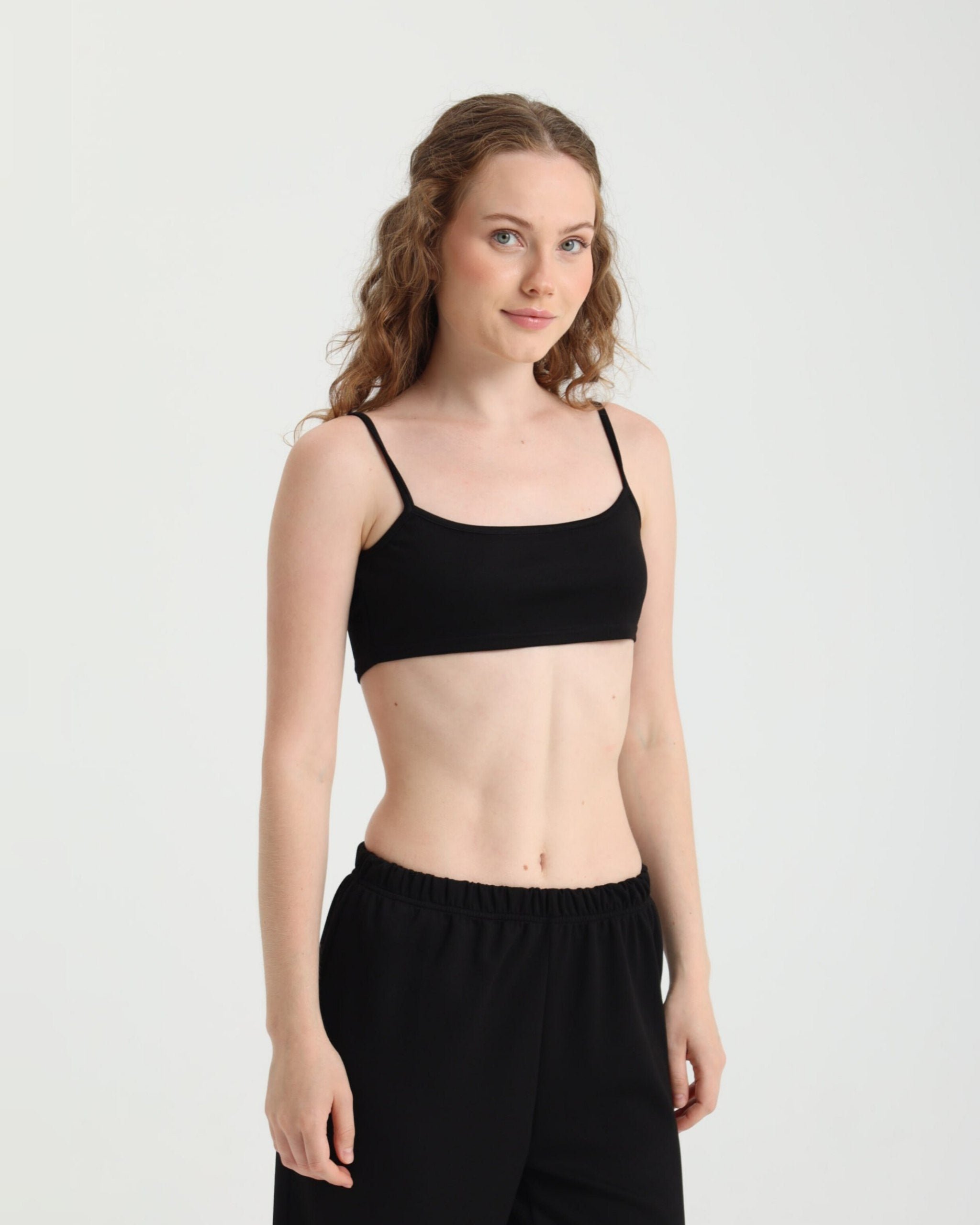 Dolce Siyah Askılı Crop Top