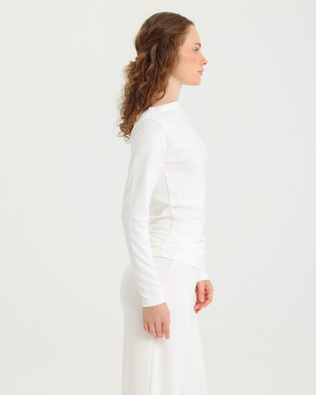 Dolce Beyaz Kayık Yaka Bluz - Pantolon Set
