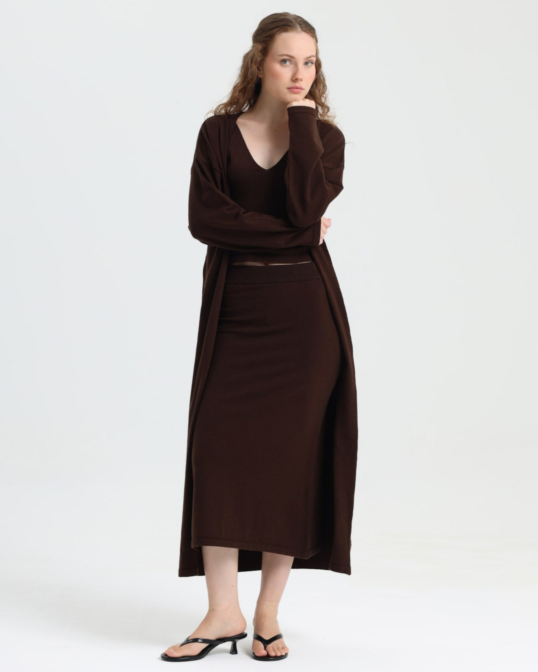Luna Exclusive Acı Kahve Kimono