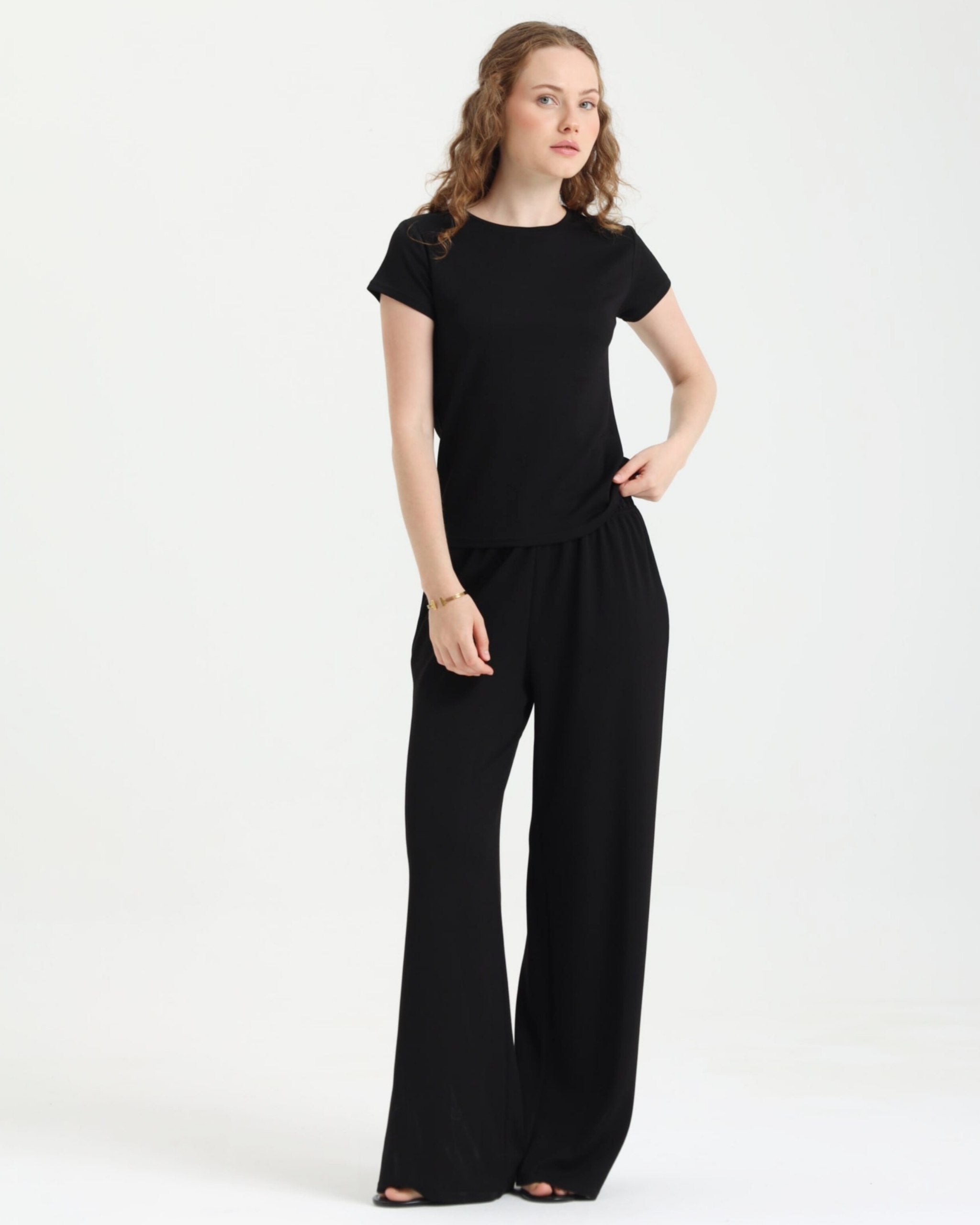 Dolce Siyah T-shirt - Pantolon Set