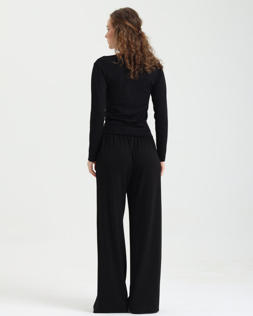 Dolce Siyah Kayık Yaka Bluz - Pantolon Set