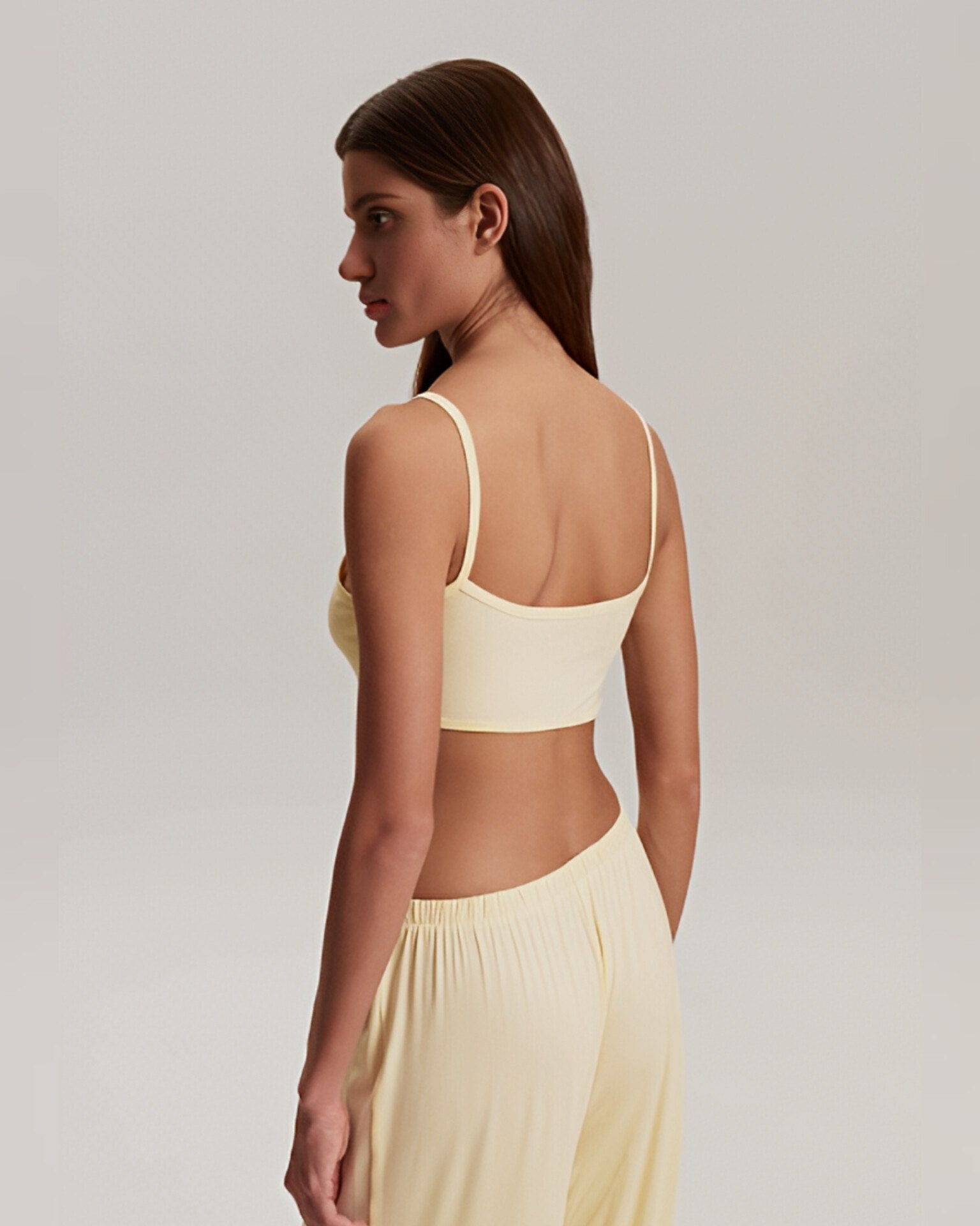 Dolce Sarı Askılı Crop Top