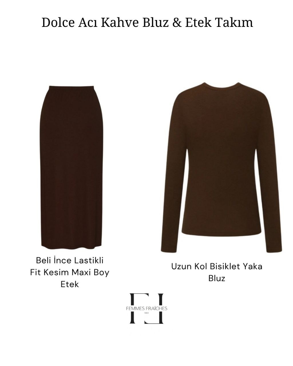 Dolce Acı Kahve Bluz - Etek Takım
