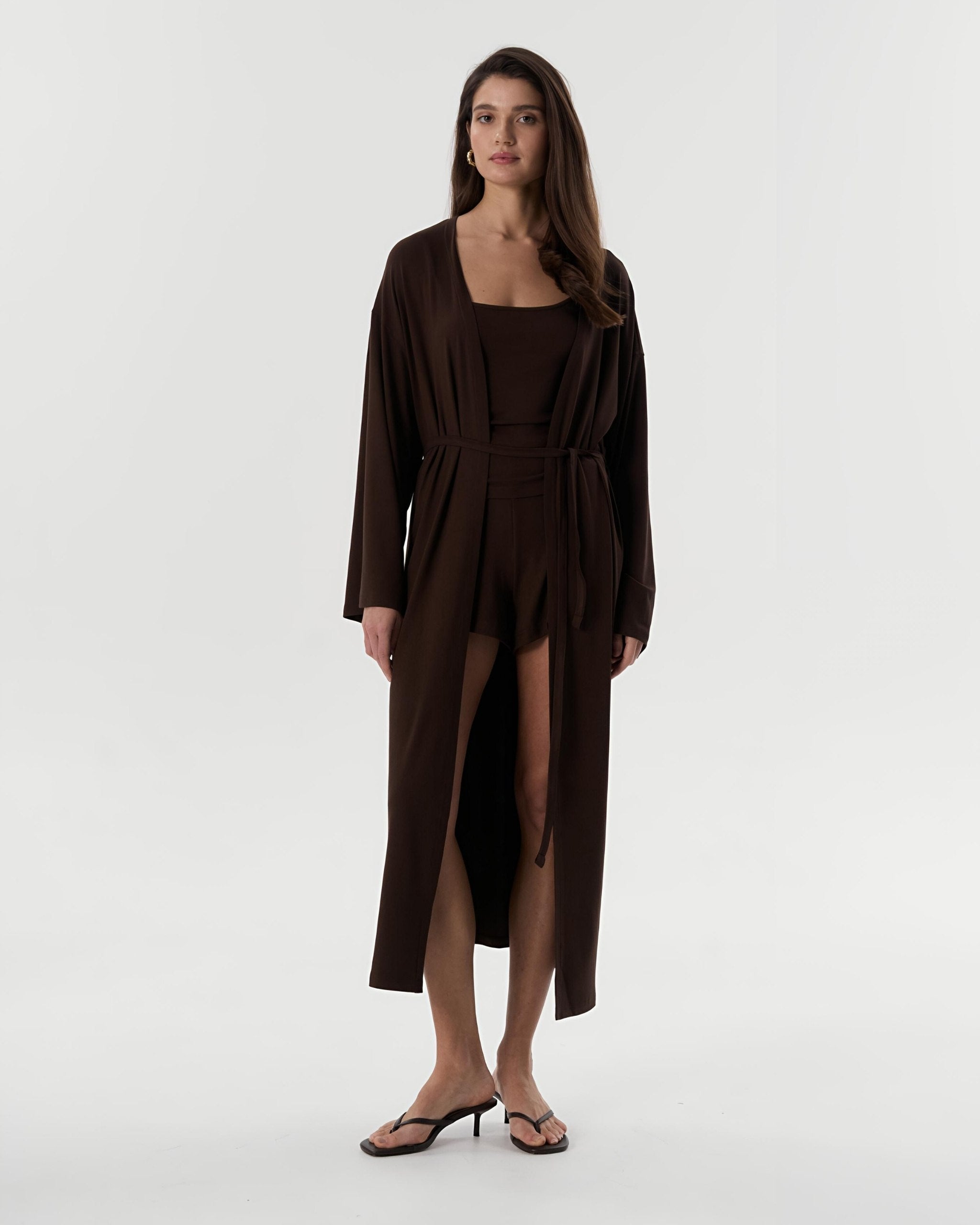 Dolce Acı Kahve Kuşaklı Kimono