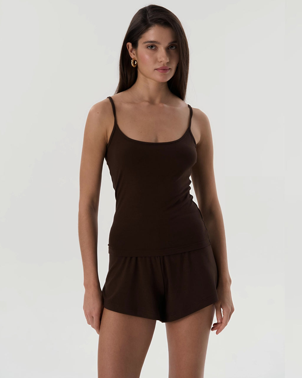 Dolce Acı Kahve Şort - Askılı Top Set