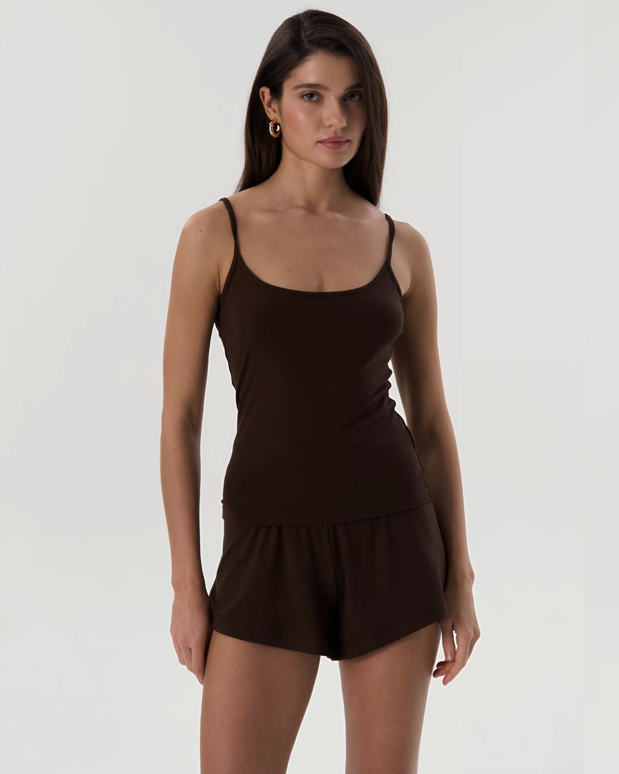 Dolce Acı Kahve Şort - Askılı Top Set