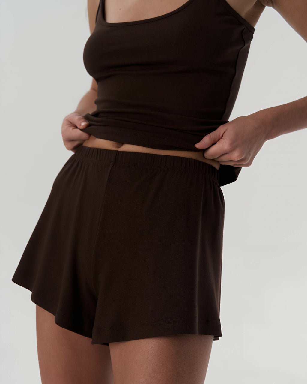 Dolce Acı Kahve Şort - Askılı Top Set