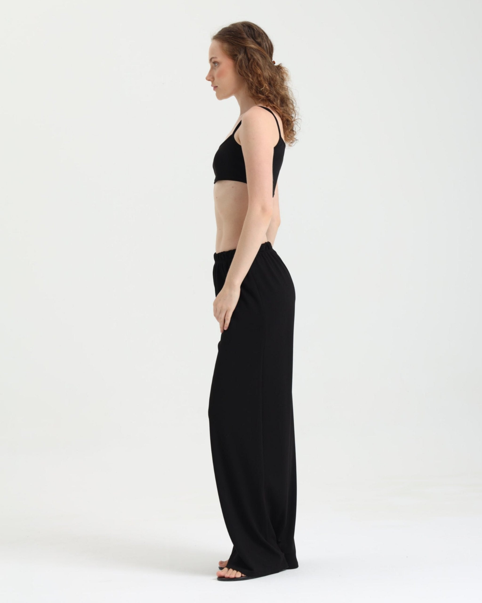 Dolce Siyah Askılı Crop Top
