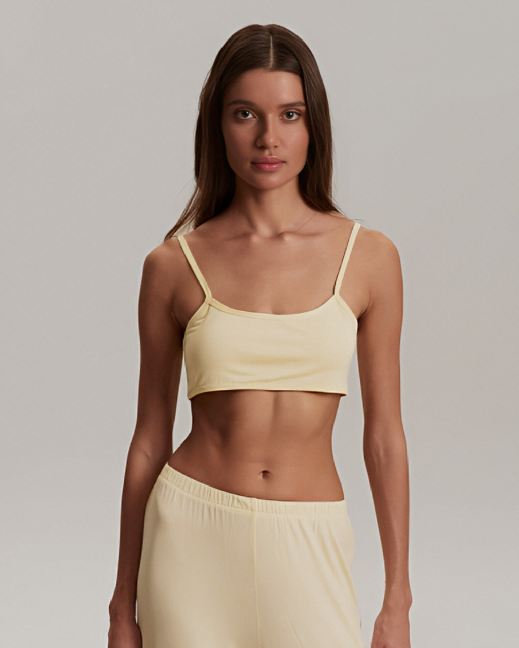 Dolce Sarı Askılı Crop Top