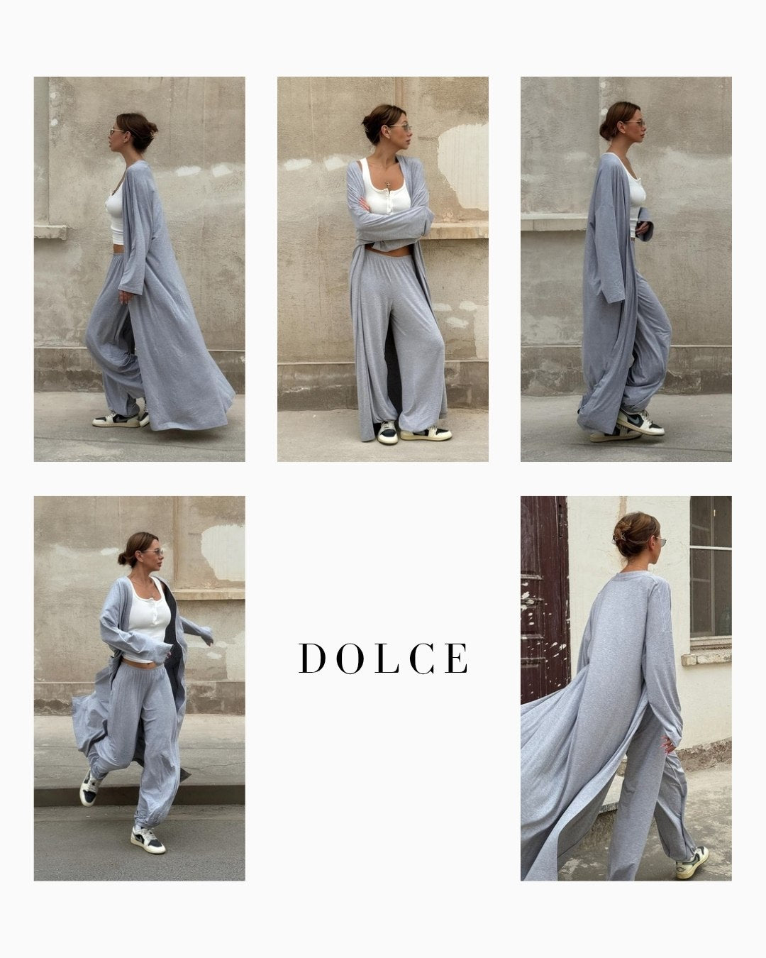 Dolce Gri Melanj Pantolon - Kimono Set