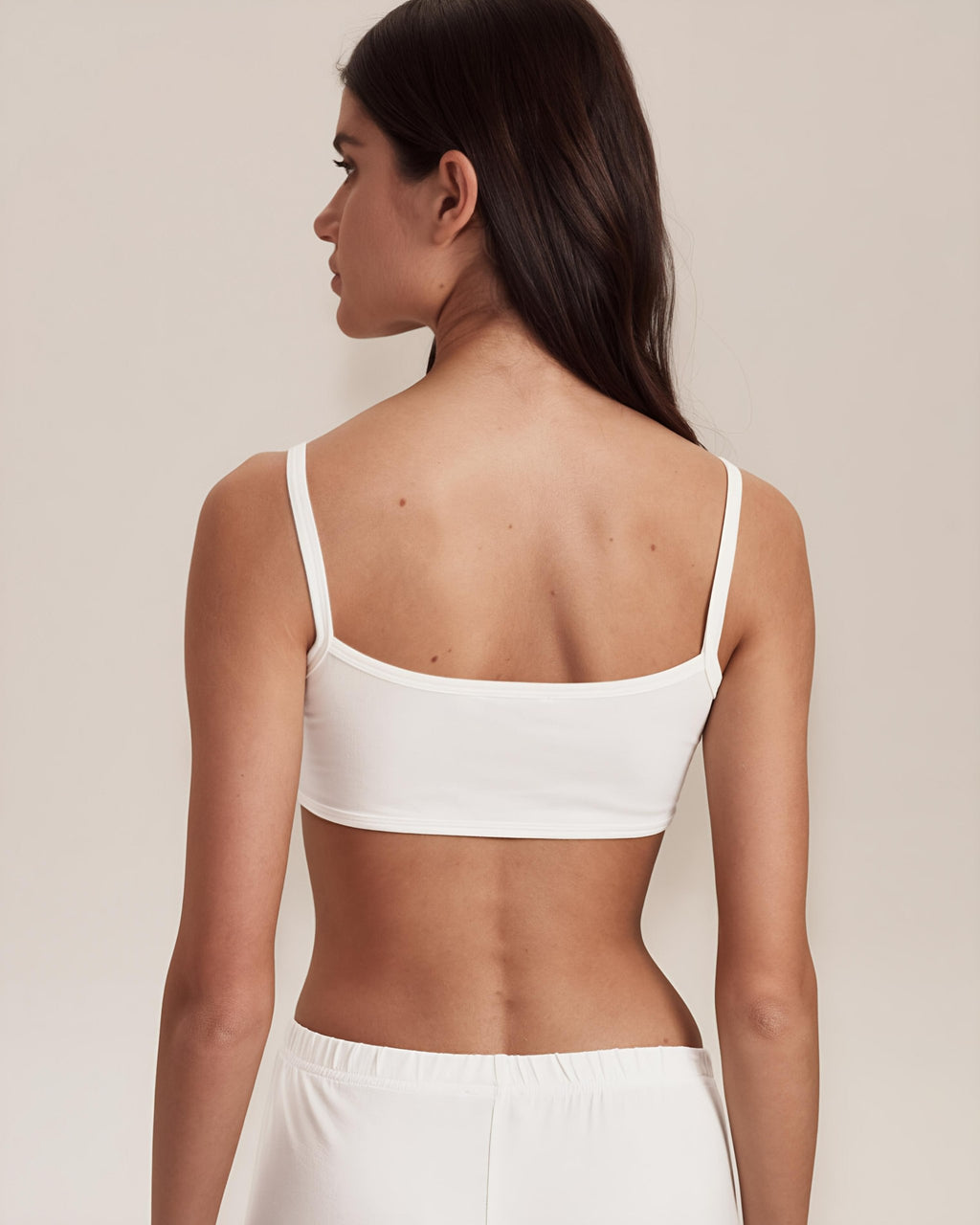 Dolce Beyaz Askılı Crop Top