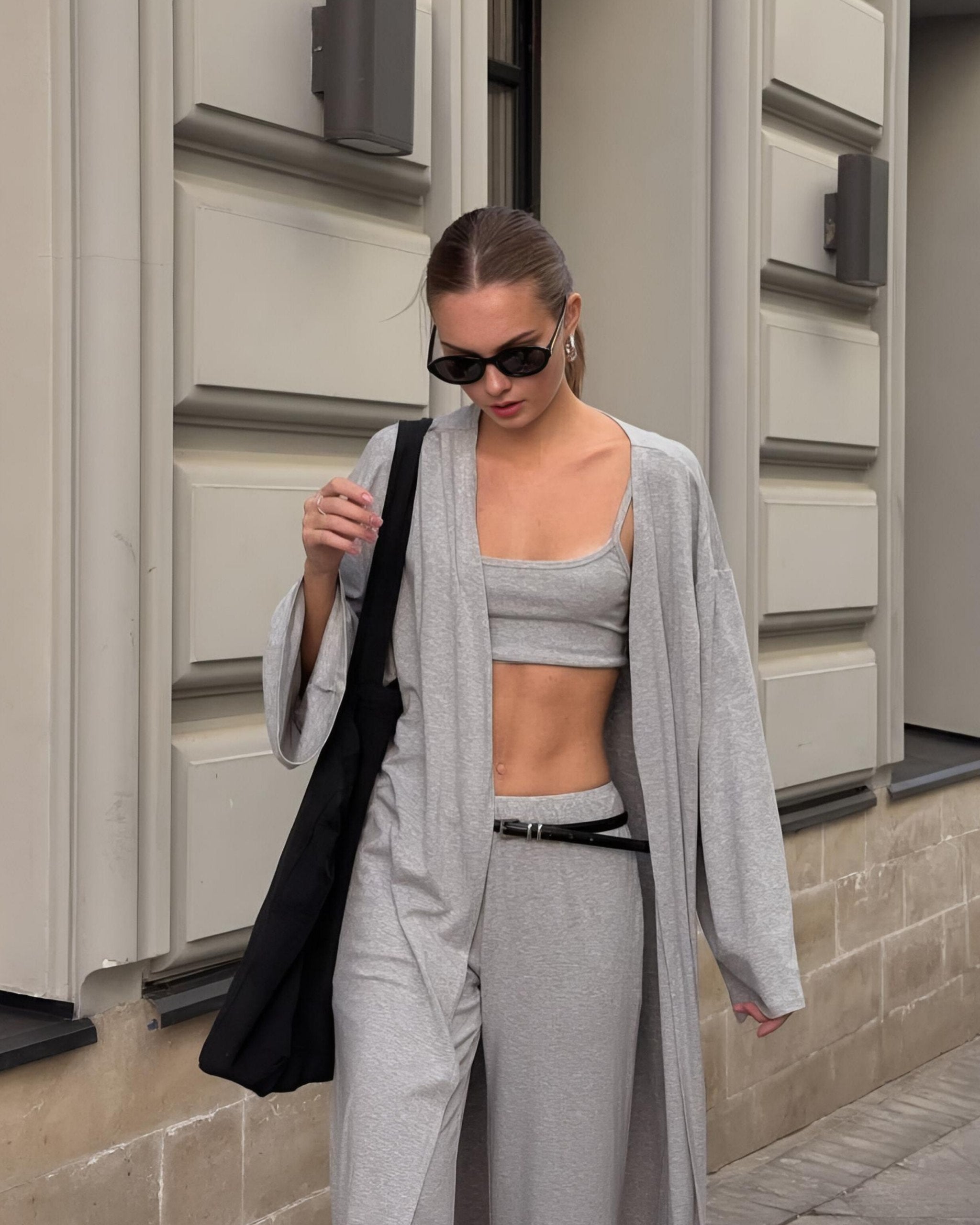 Dolce Gri Melanj Pantolon - Kimono Set