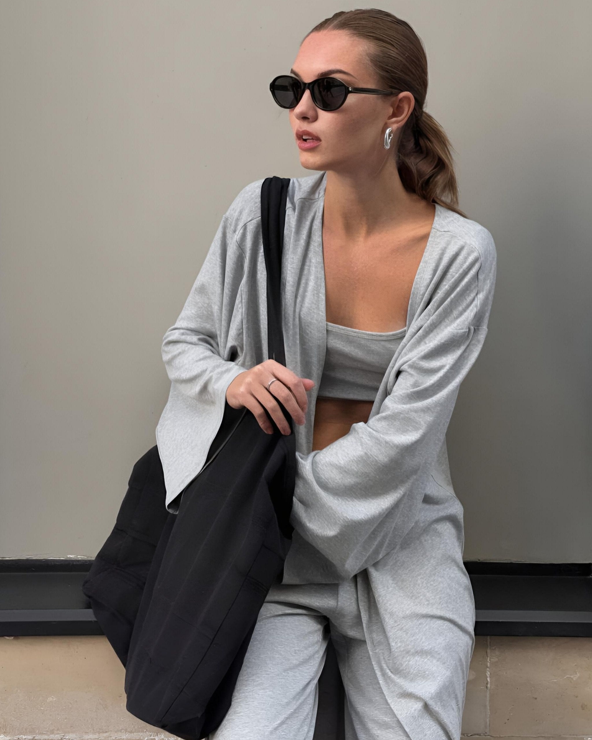 Dolce Gri Melanj Pantolon - Kimono Set