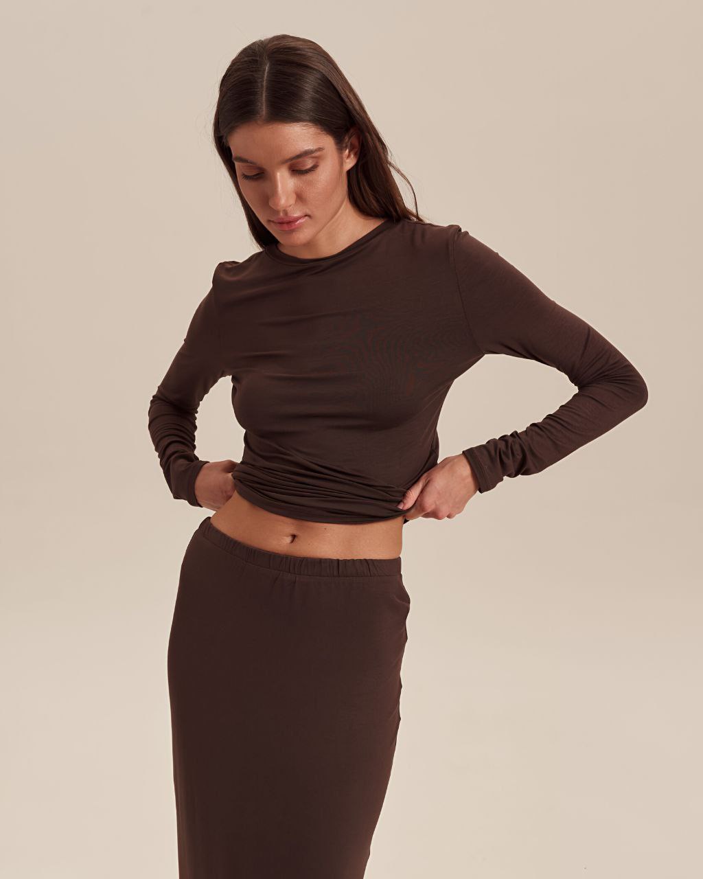 Dolce Acı Kahve Bluz - Etek Takım