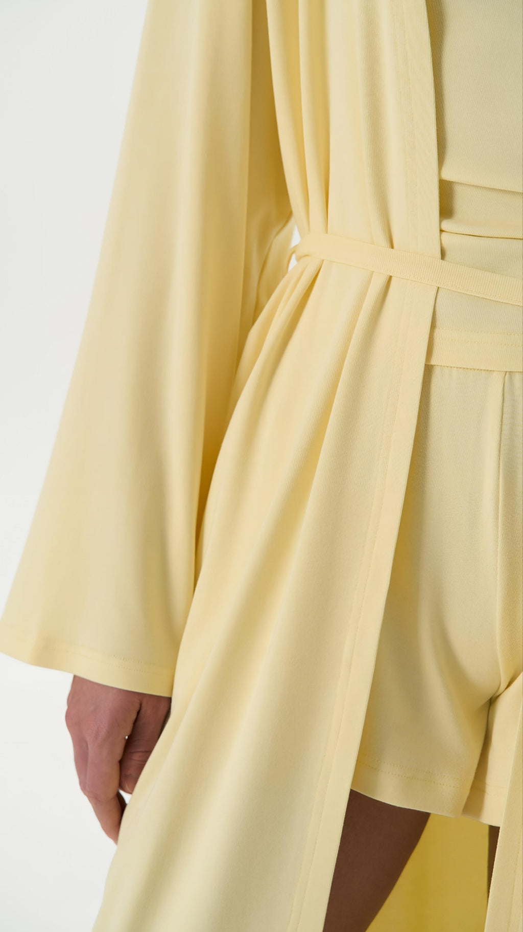 Dolce Soft Sarı Kuşaklı Kimono