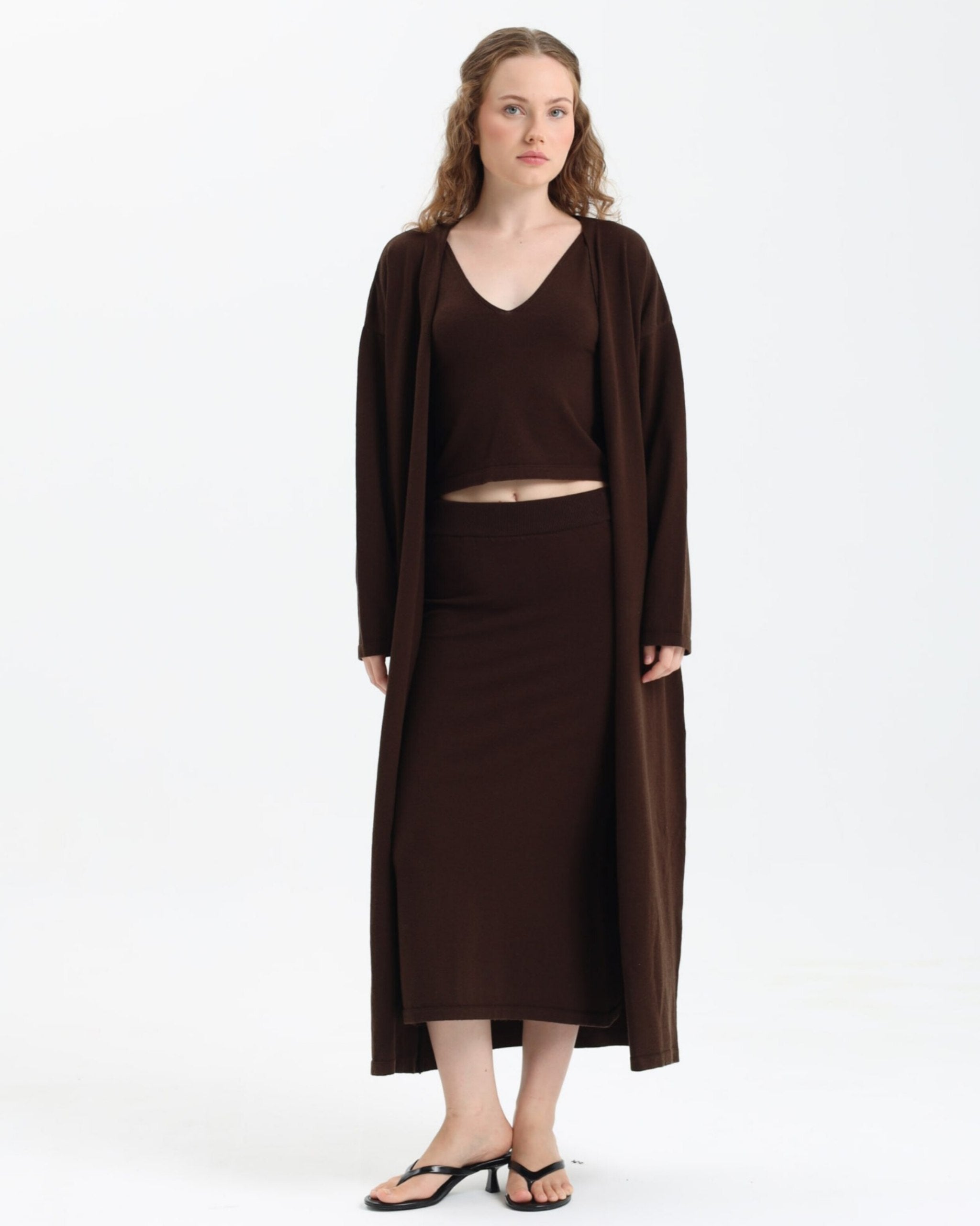 Luna Exclusive Acı Kahve Kimono