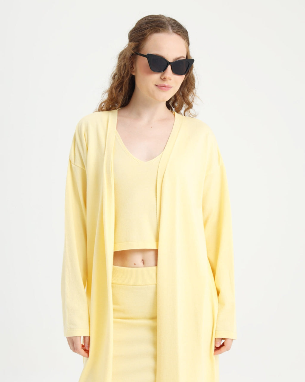 Luna Exclusive Soft Sarı Kimono