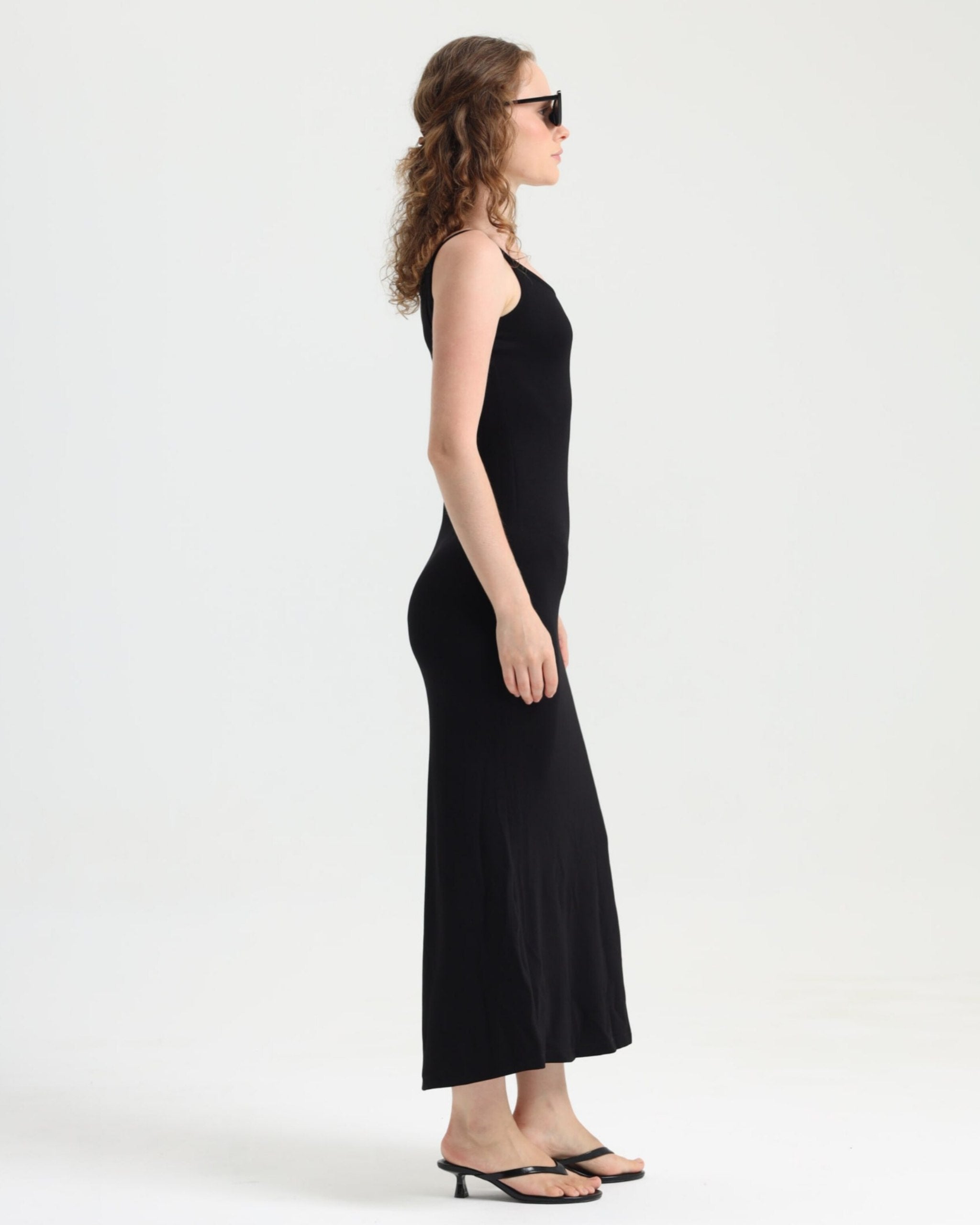 Dolce Siyah Askılı Crop Top