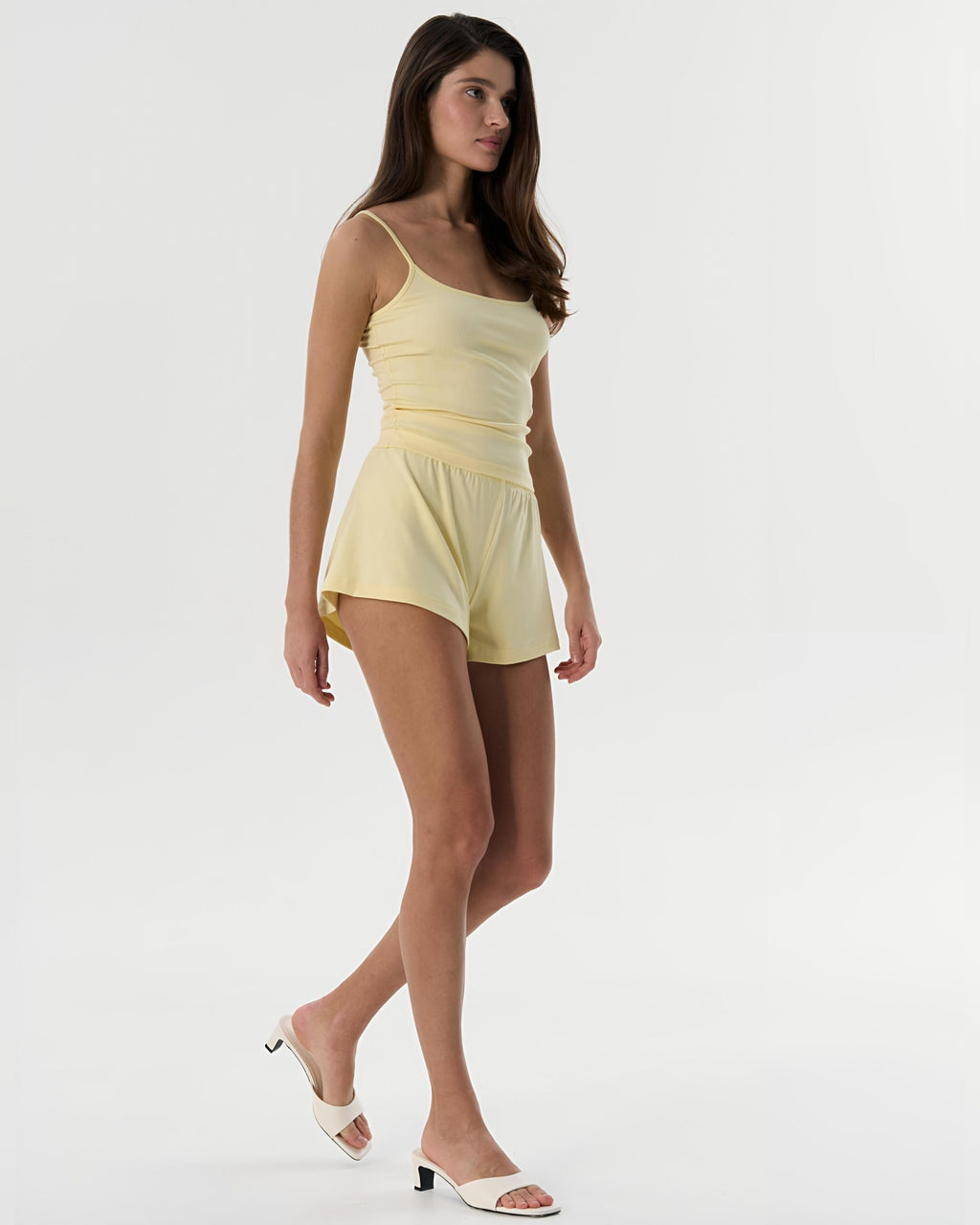 Dolce Soft Sarı Şort - Askılı Top Set