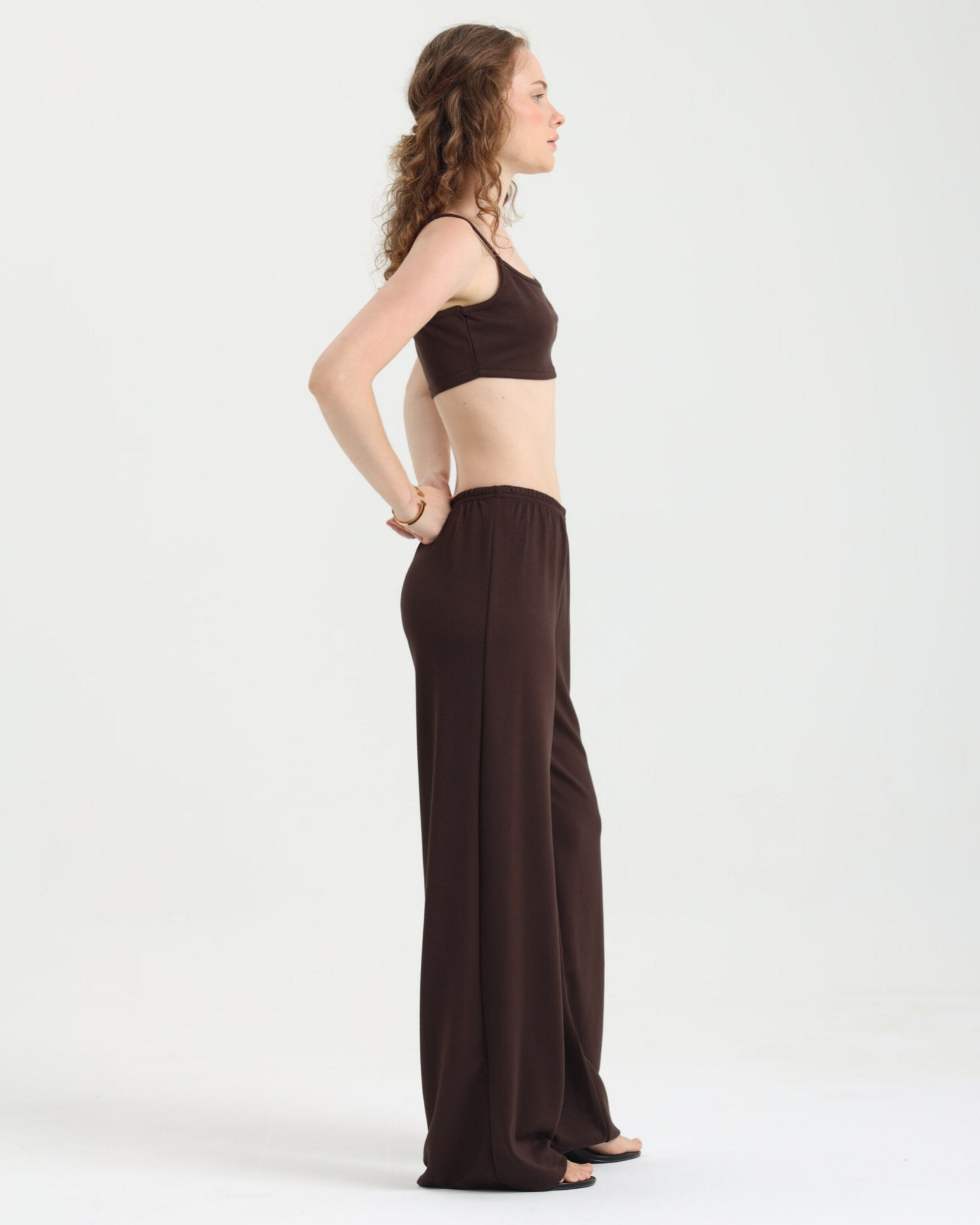 Dolce Acı Kahve Askılı Crop Top