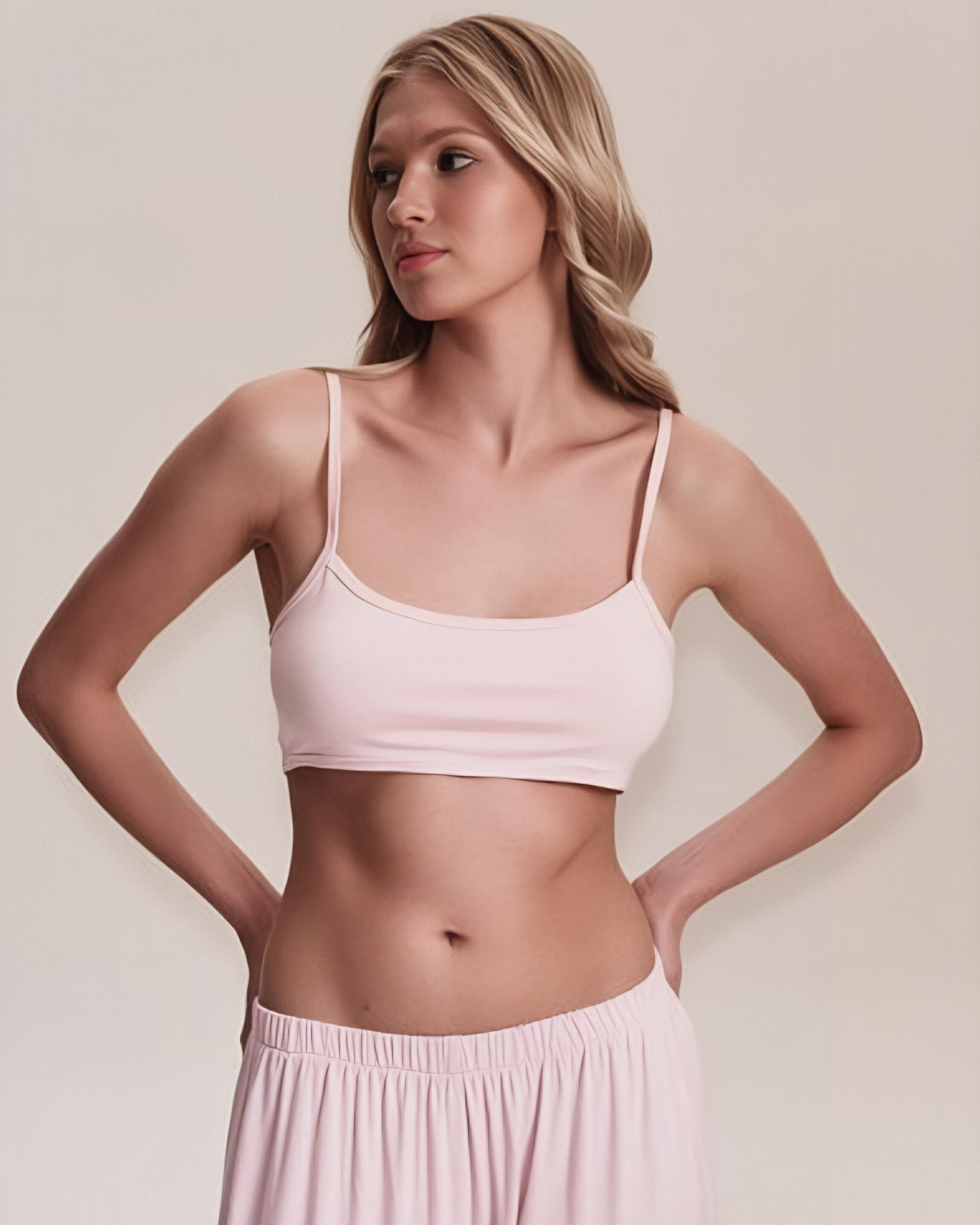Dolce Pembe Pantolon - Crop Top - Kimono Set