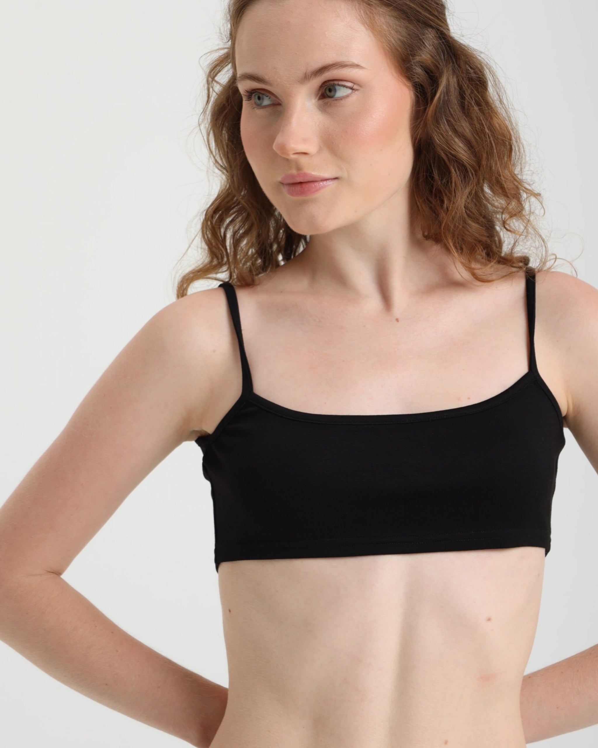 Dolce Siyah Askılı Crop Top