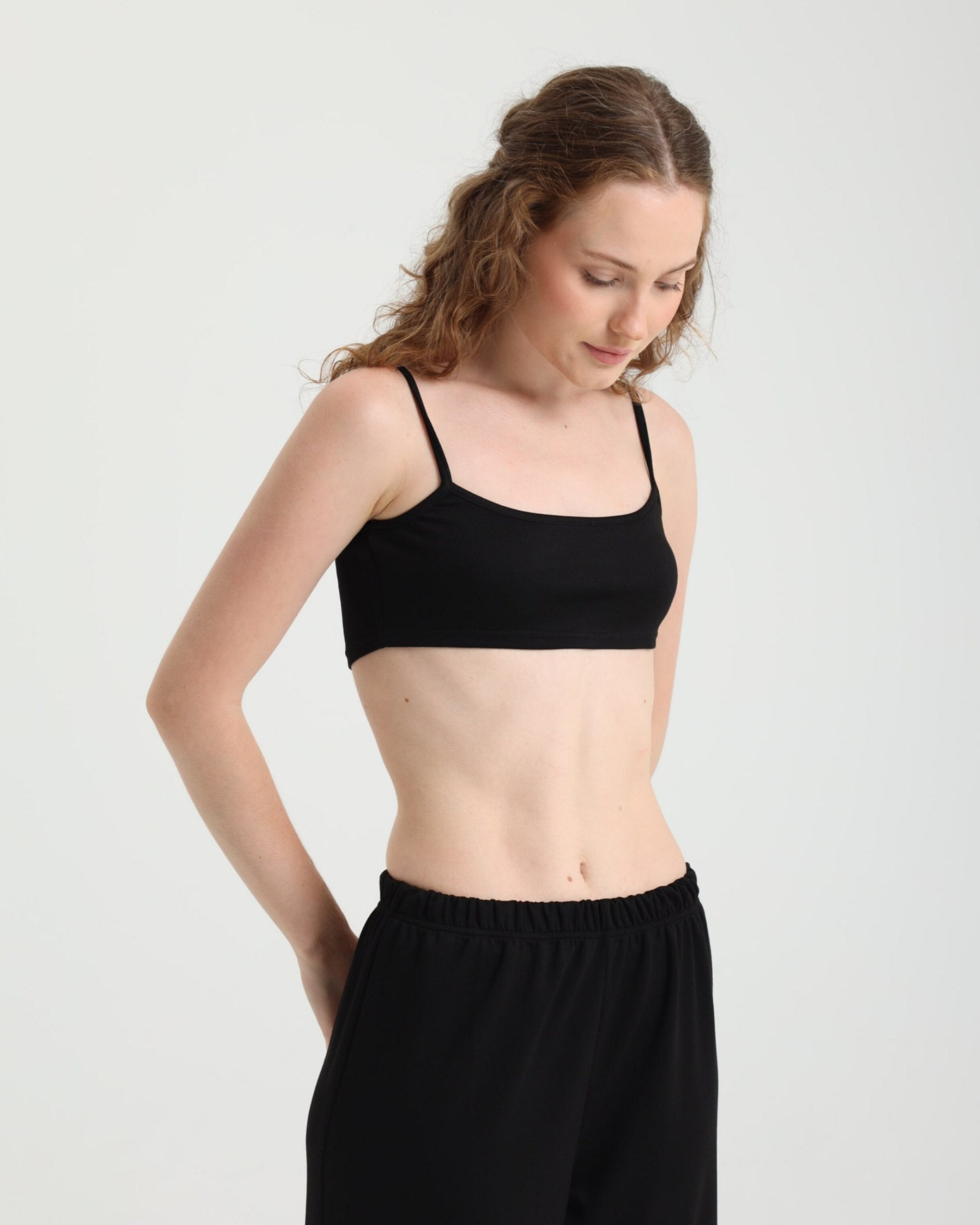 Dolce Siyah Askılı Crop Top