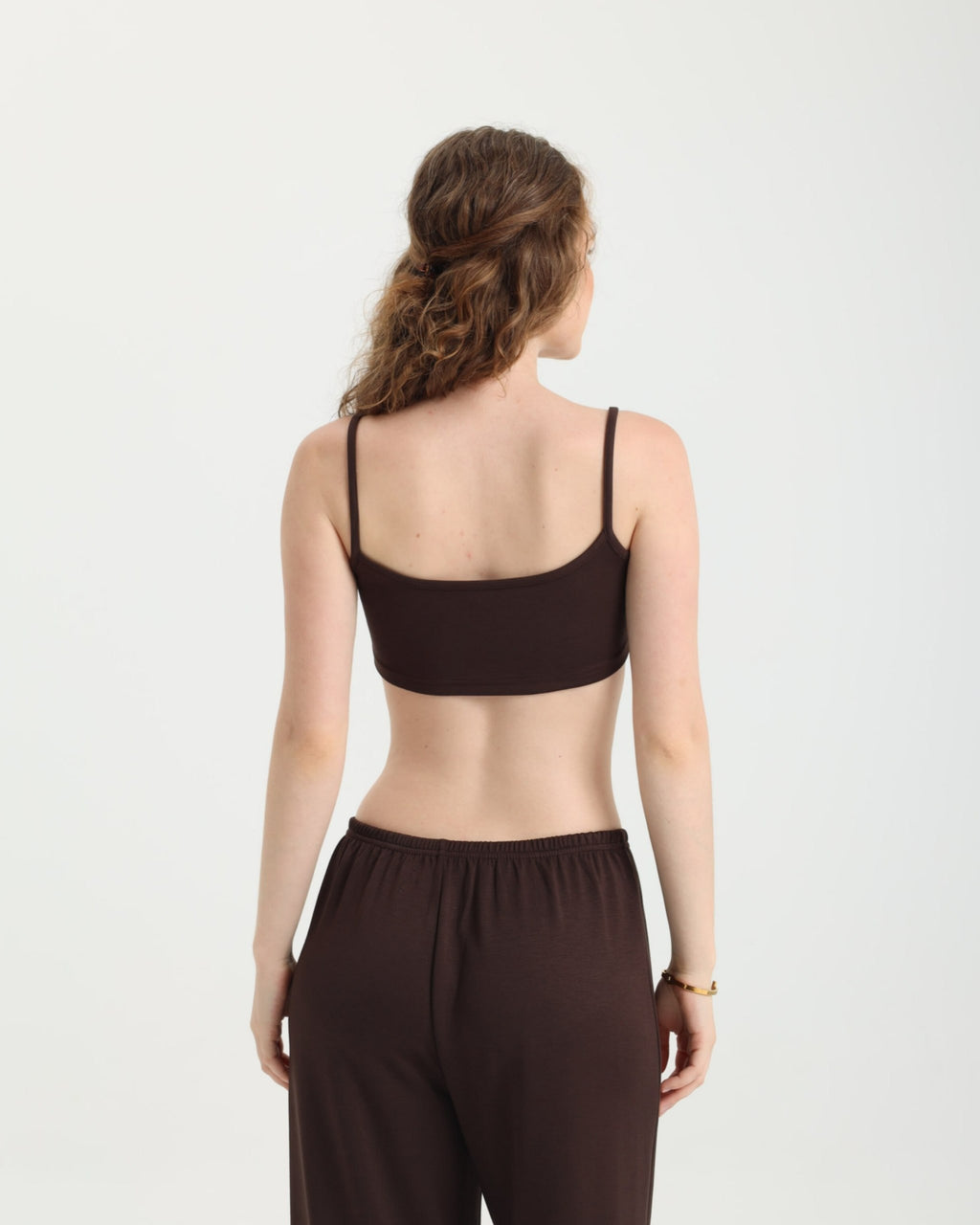 Dolce Acı Kahve Askılı Crop Top