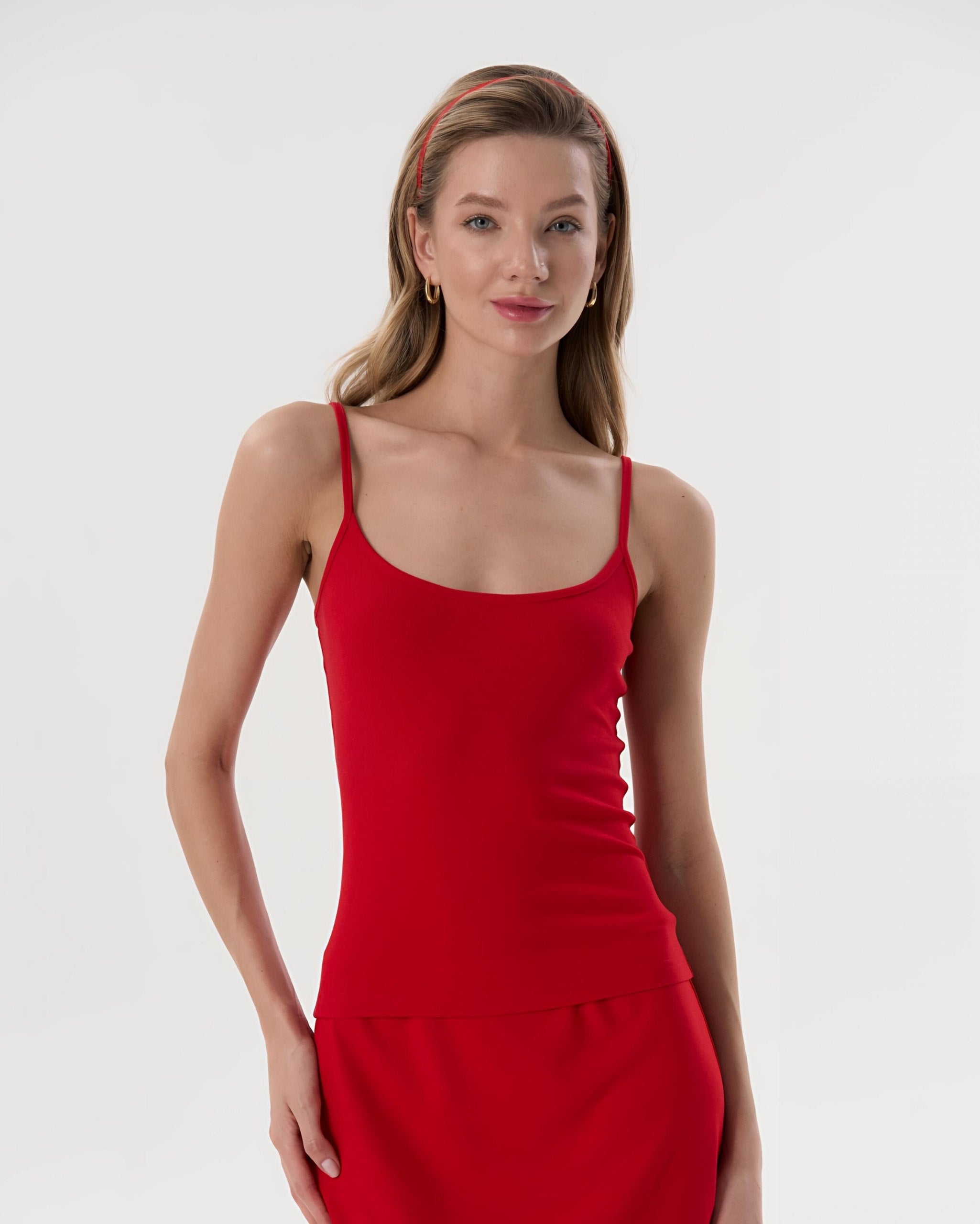 Dolce Kırmızı Askılı Top - Pantolon Set