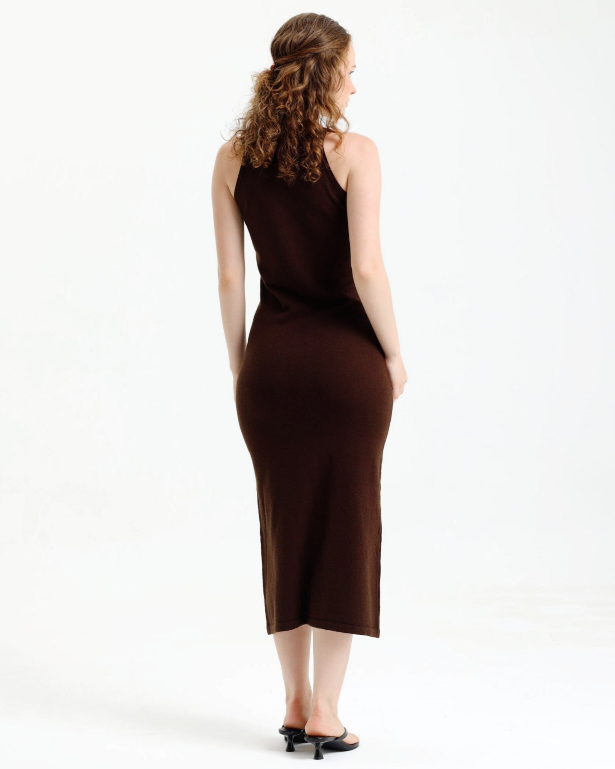 Luna Exclusive Acı Kahve Elbise