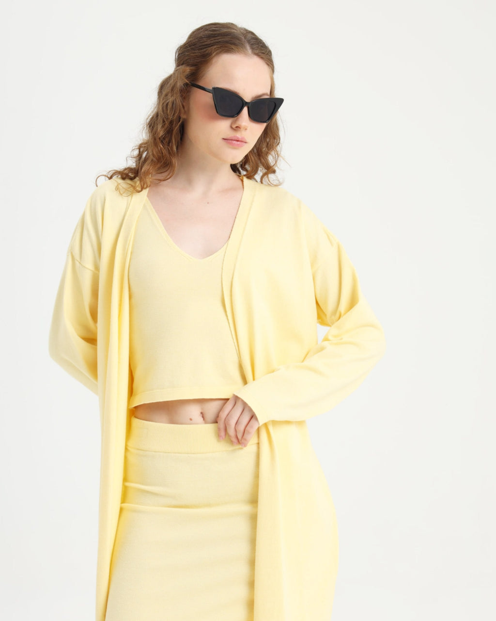 Luna Exclusive Soft Sarı Kimono