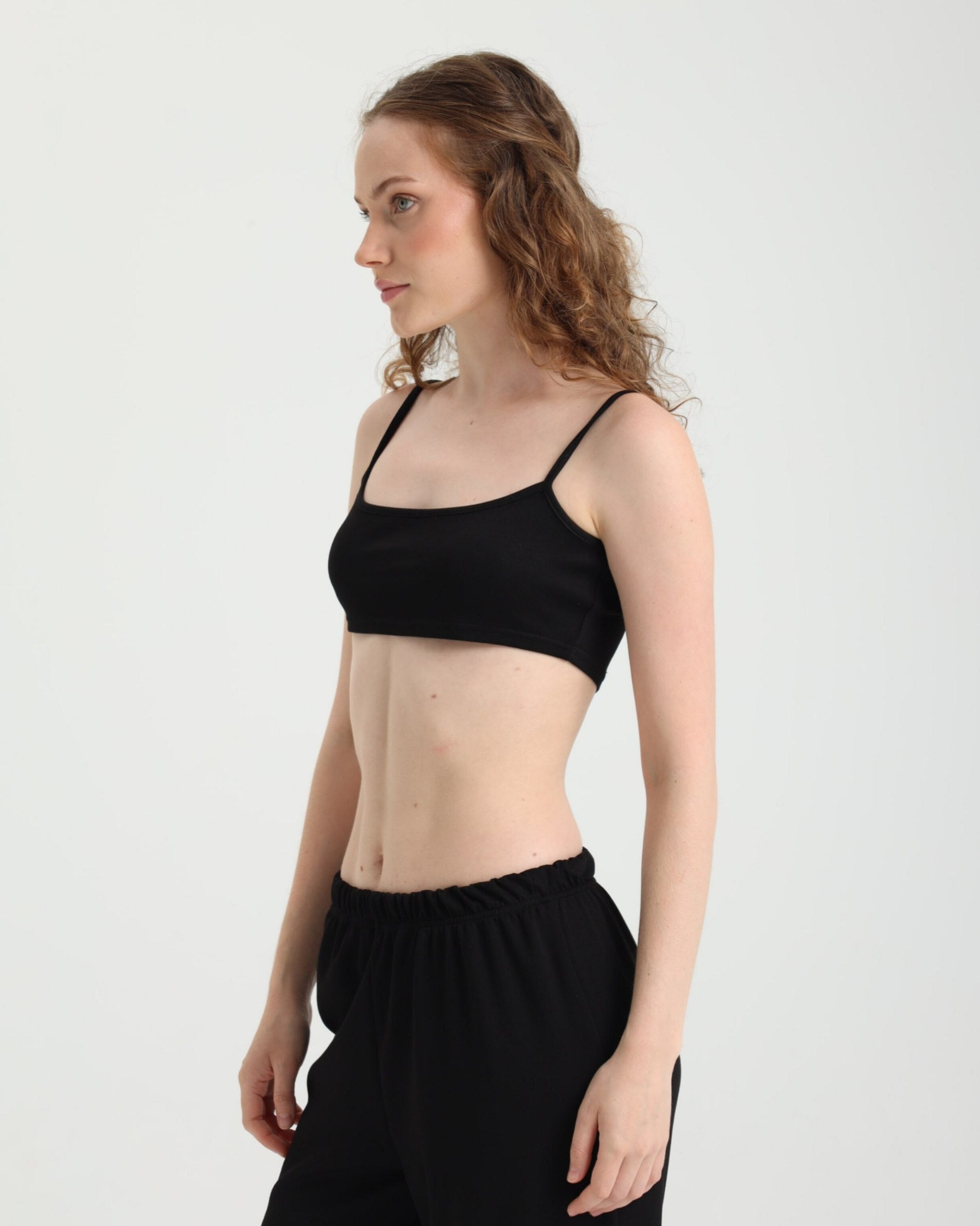 Dolce Siyah Askılı Crop Top