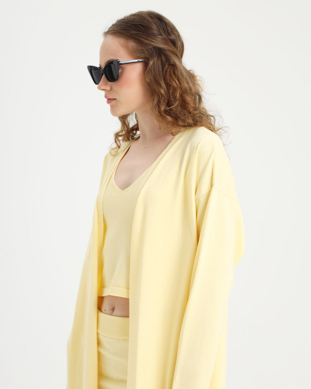 Luna Exclusive Soft Sarı Kimono