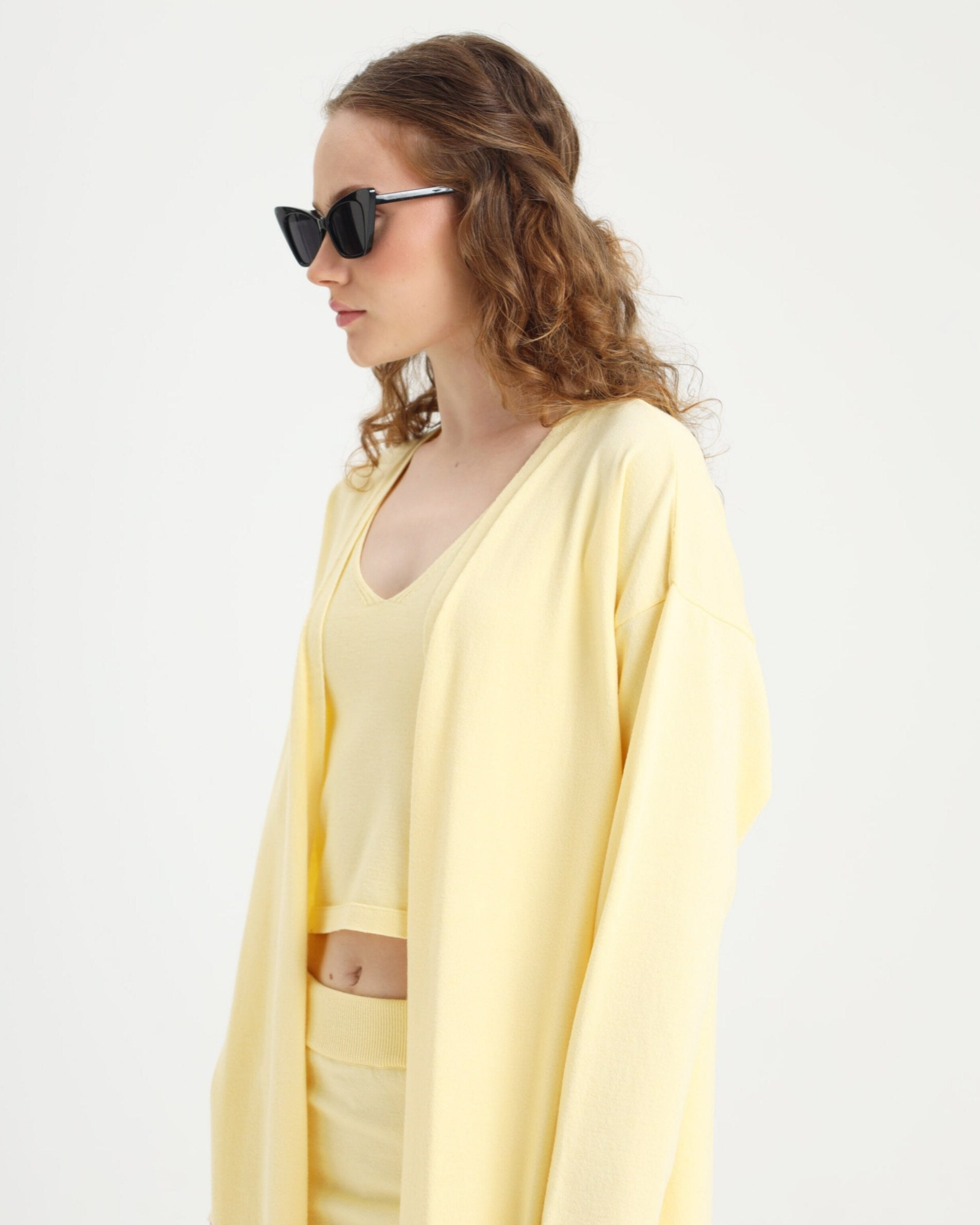 Luna Exclusive Soft Sarı Kimono