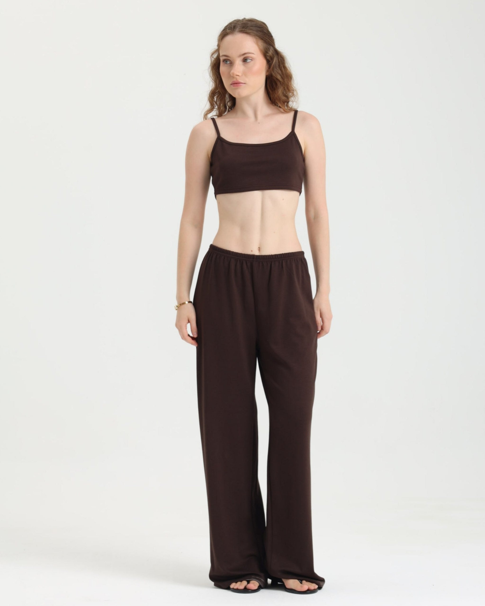 Dolce Acı Kahve Askılı Crop Top