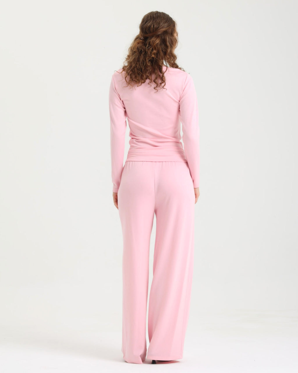 Dolce Pembe Kayık Yaka Bluz - Pantolon Set