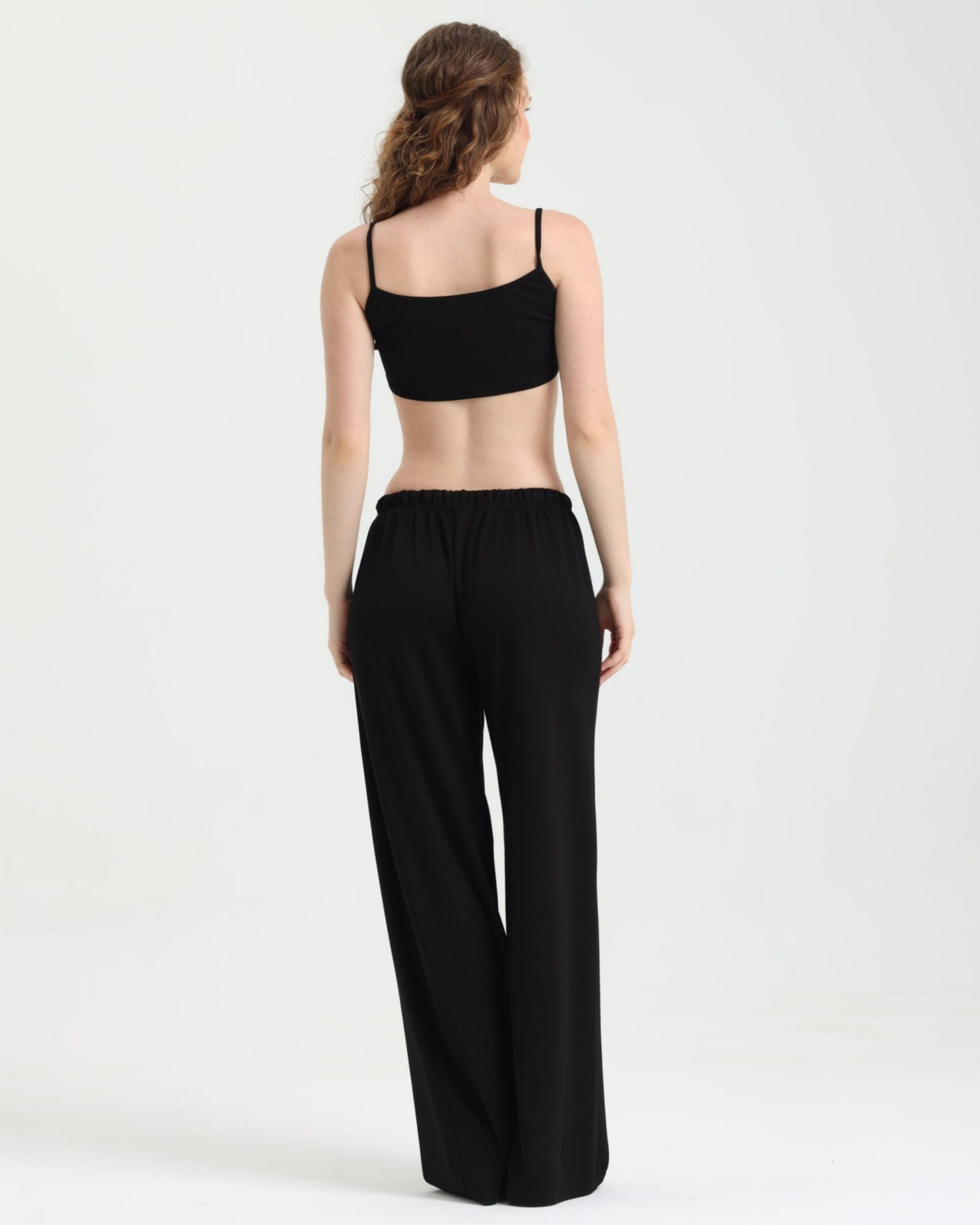 Dolce Siyah Askılı Crop Top