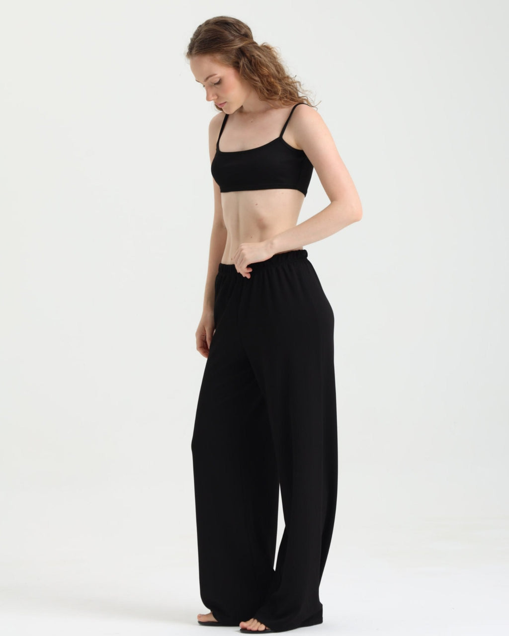 Dolce Siyah Askılı Crop Top