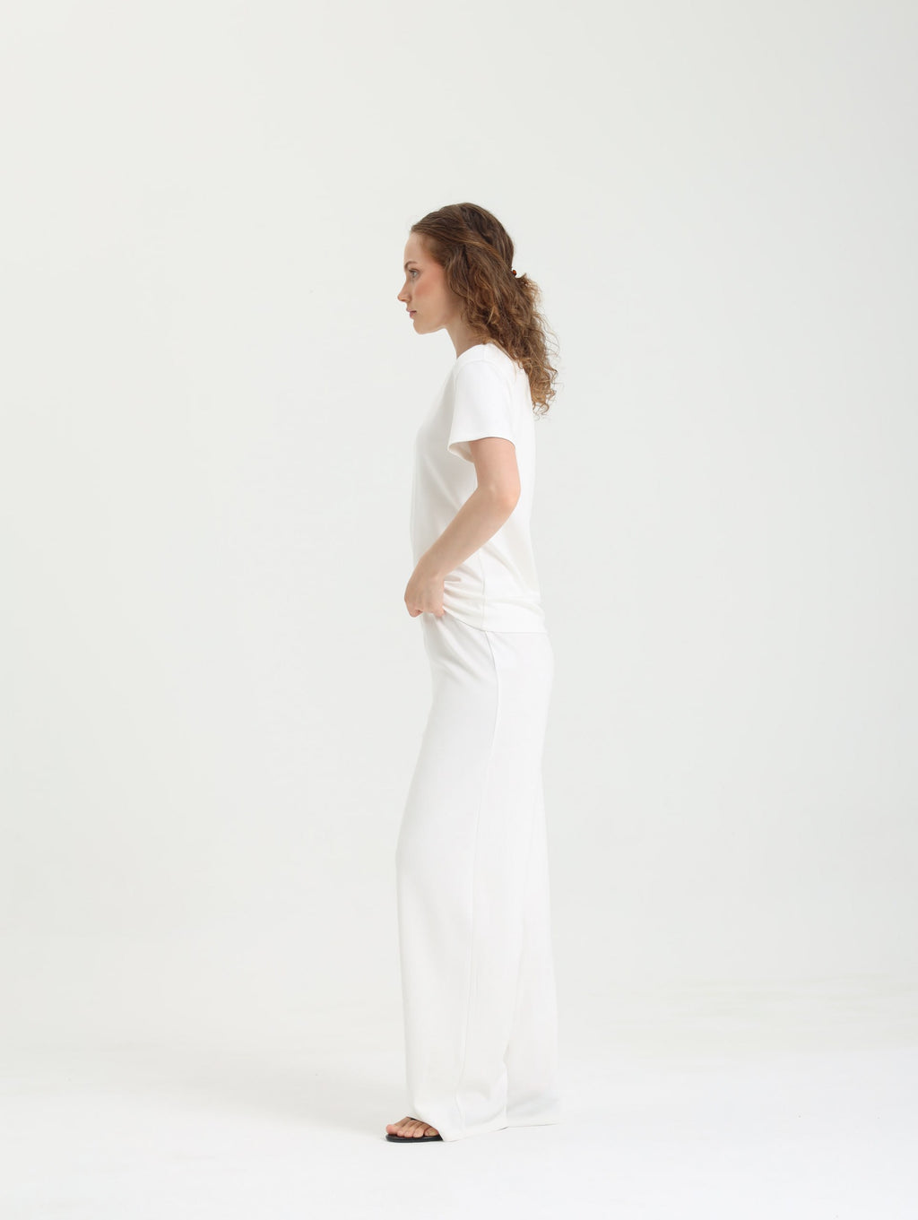 Dolce Beyaz Pantolon - T-shirt Set