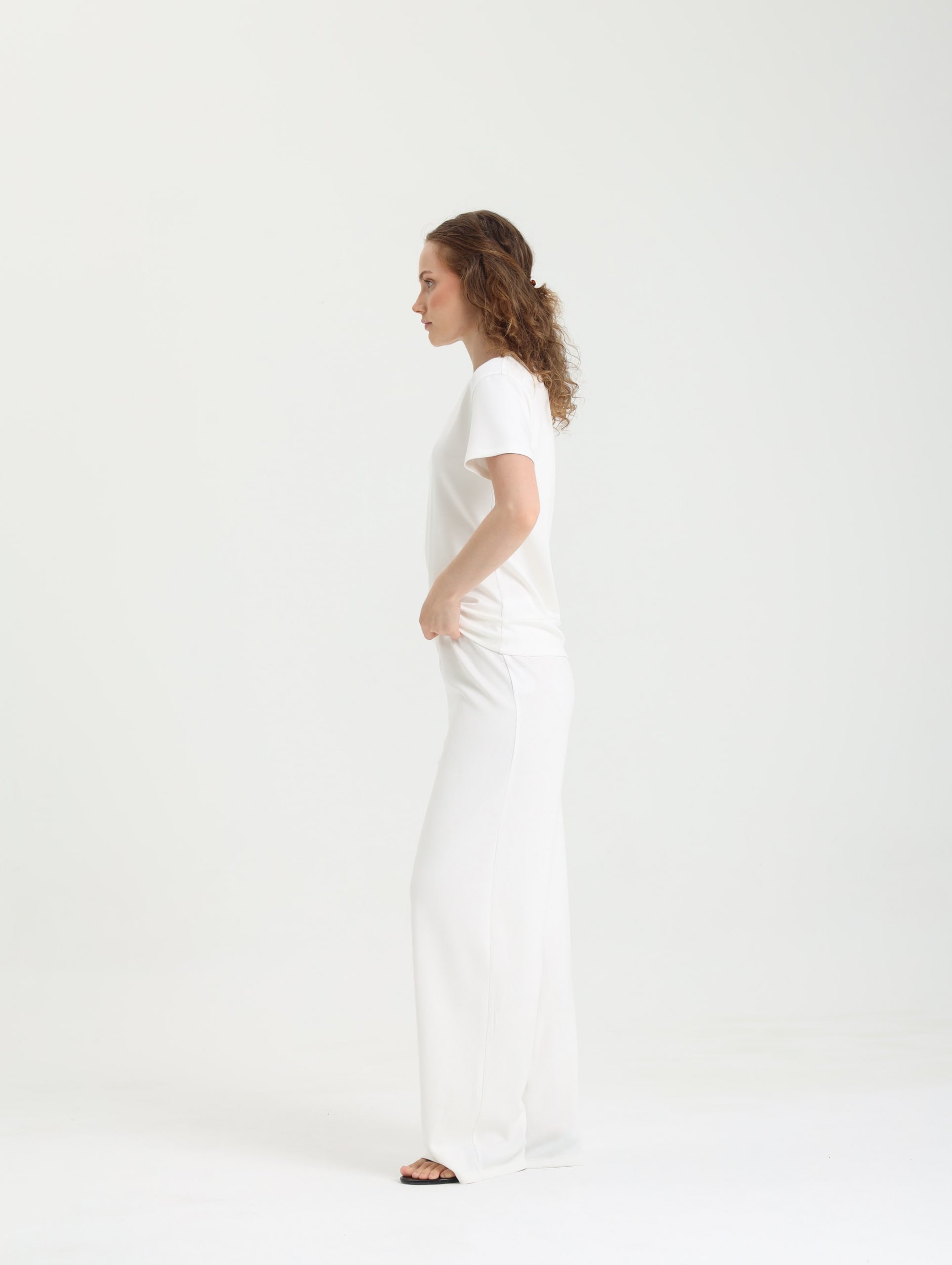 Dolce Beyaz Pantolon - T-shirt Set