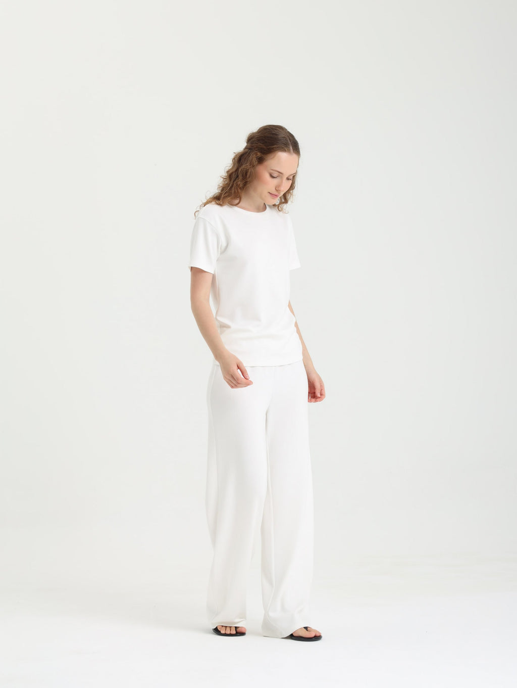 Dolce Beyaz Pantolon - T-shirt Set