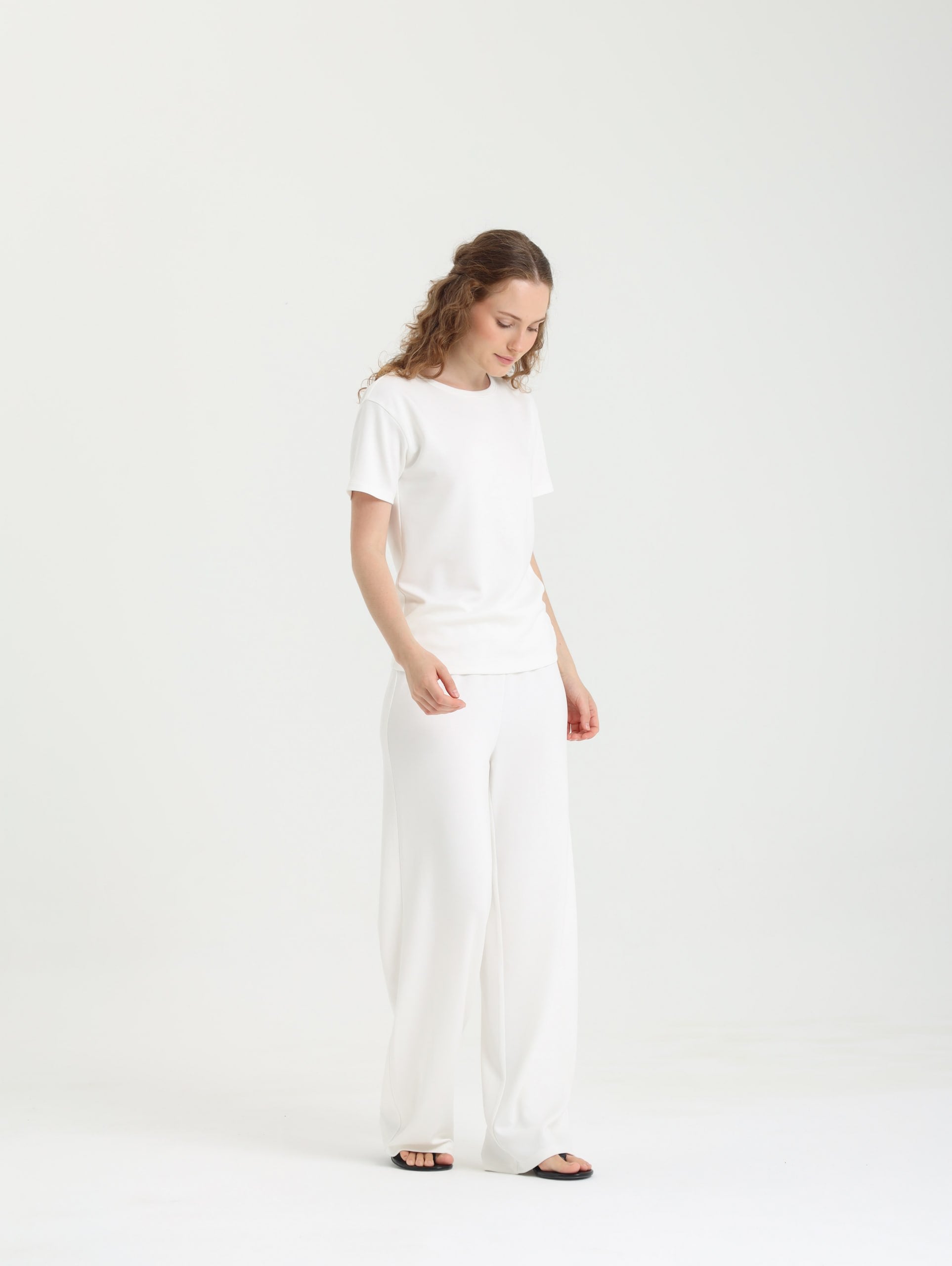 Dolce Beyaz Pantolon - T-shirt Set