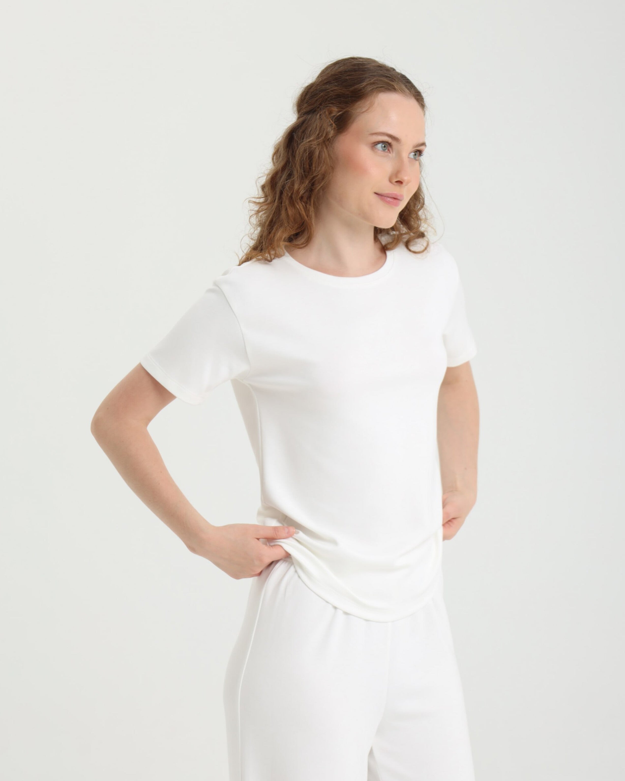 Dolce Beyaz Pantolon - T-shirt Set